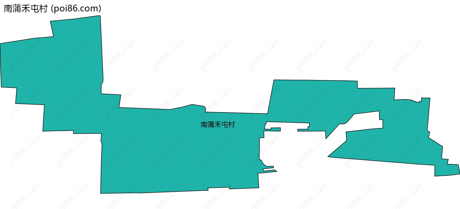 南蒲禾屯村边界地图