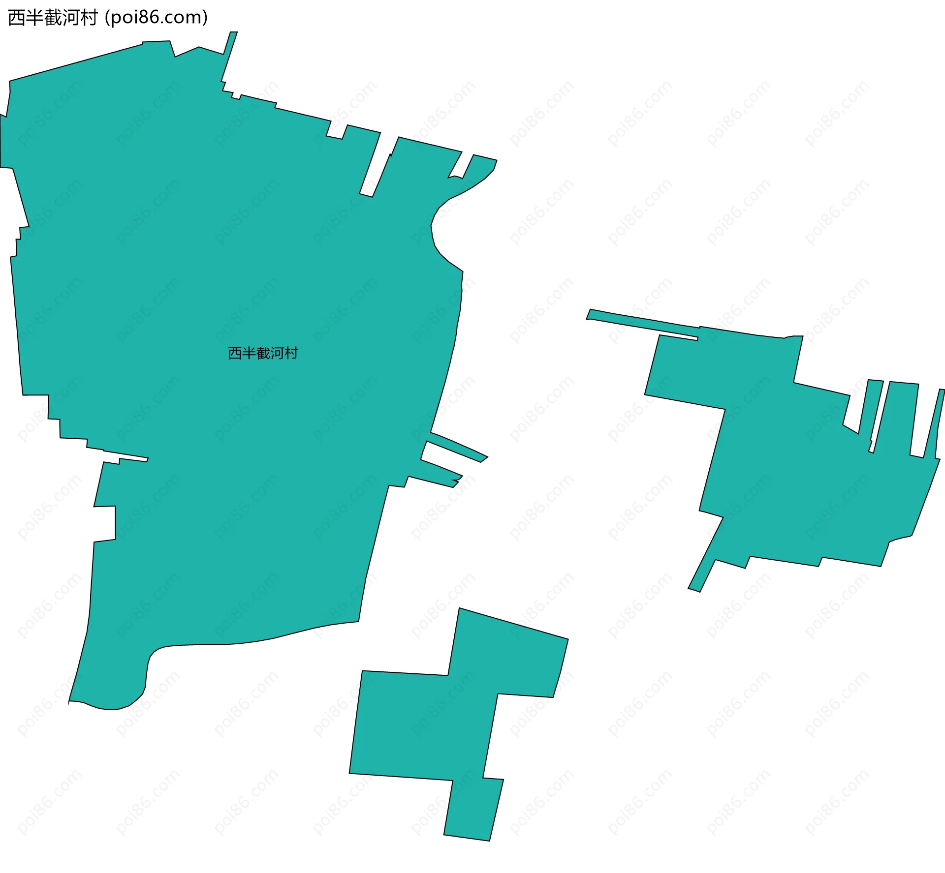 西半截河村边界地图
