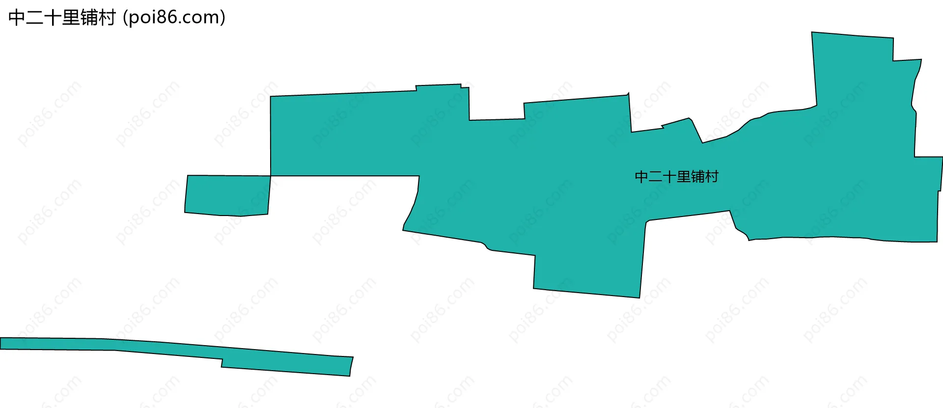 中二十里铺村边界地图
