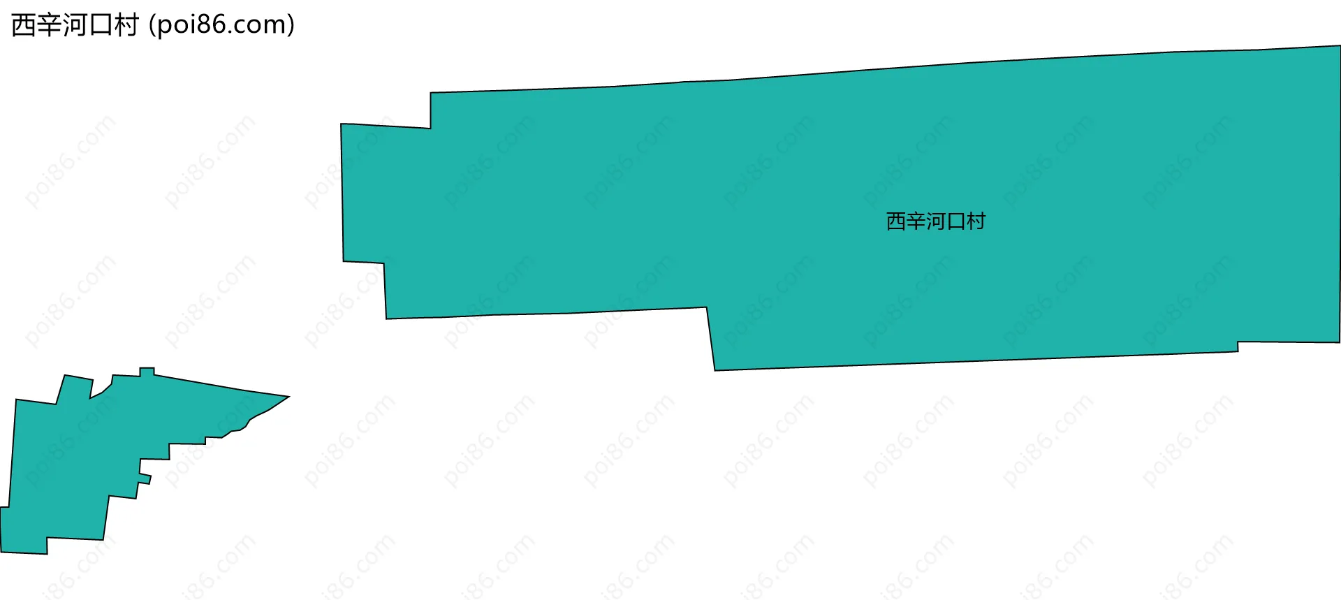 西辛河口村边界地图