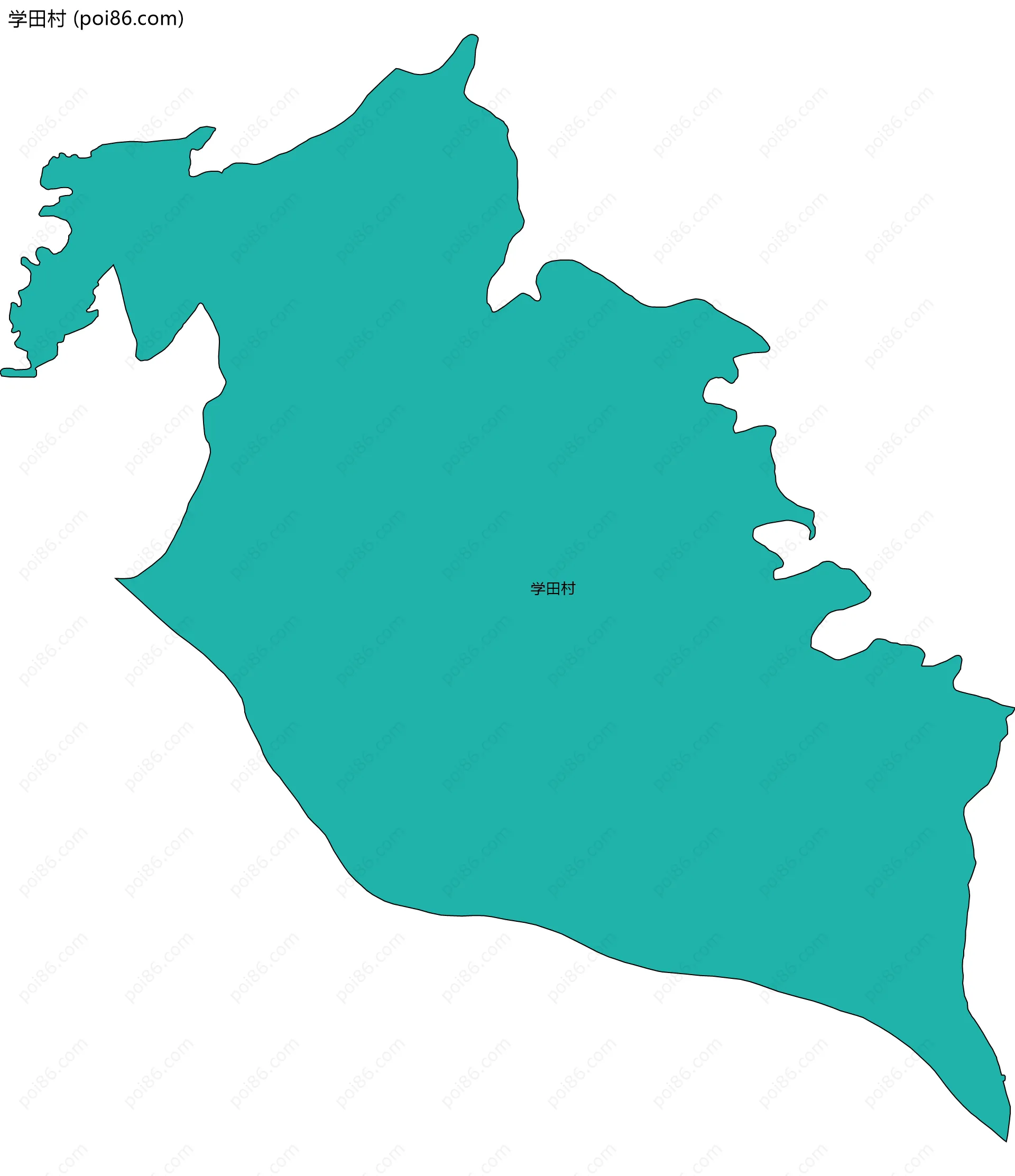 学田村边界地图