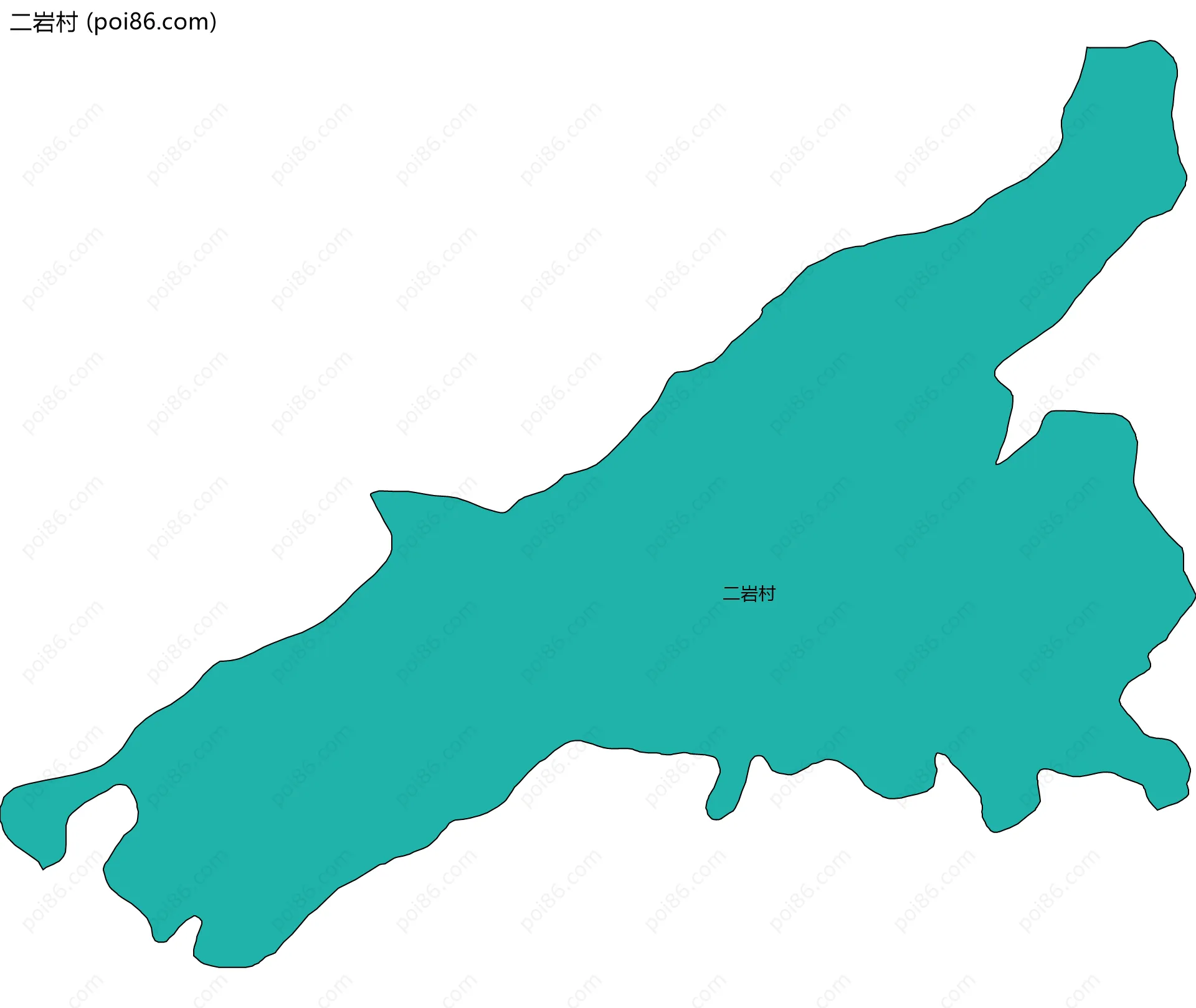 二岩村边界地图