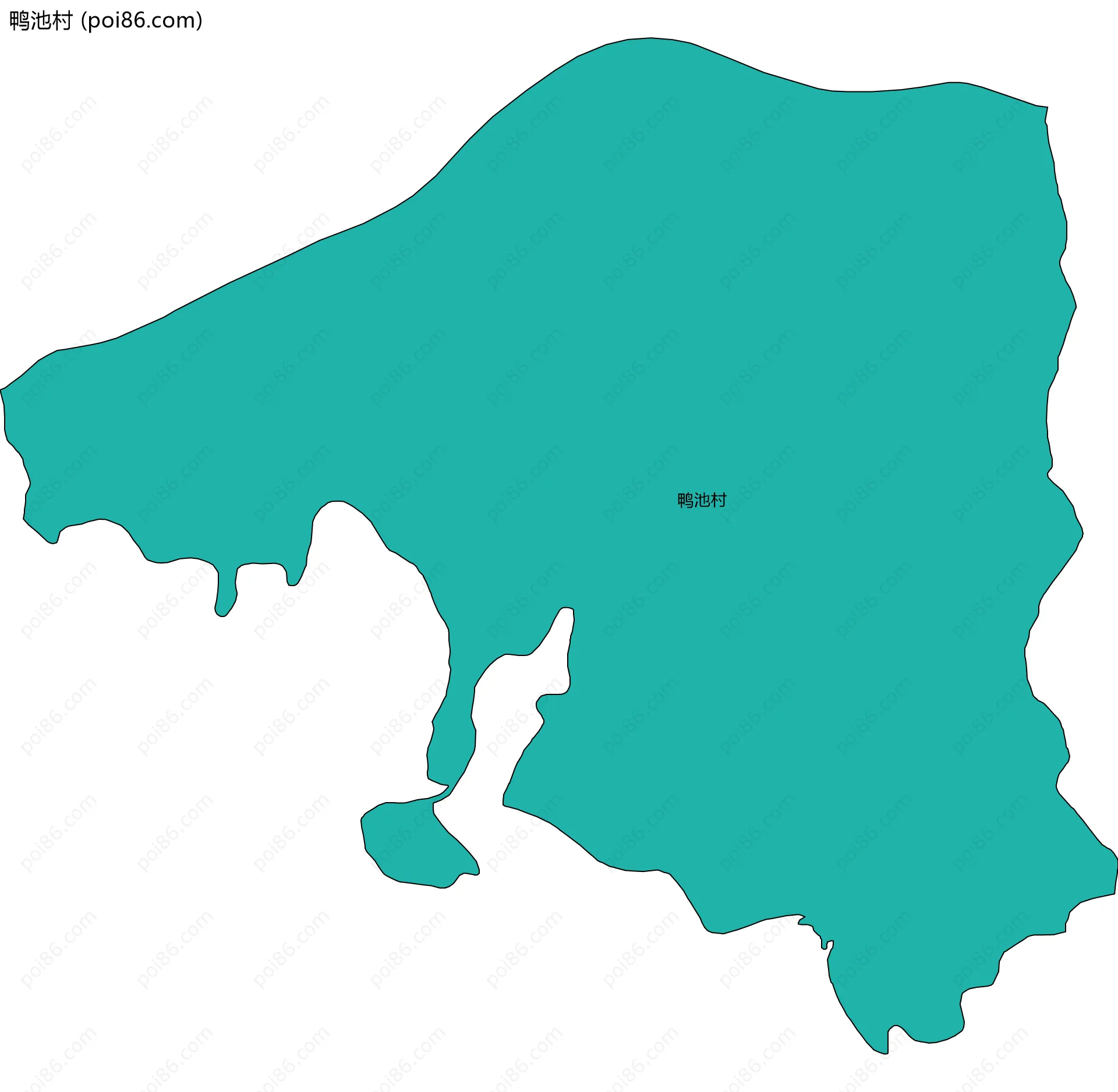 鸭池村边界地图