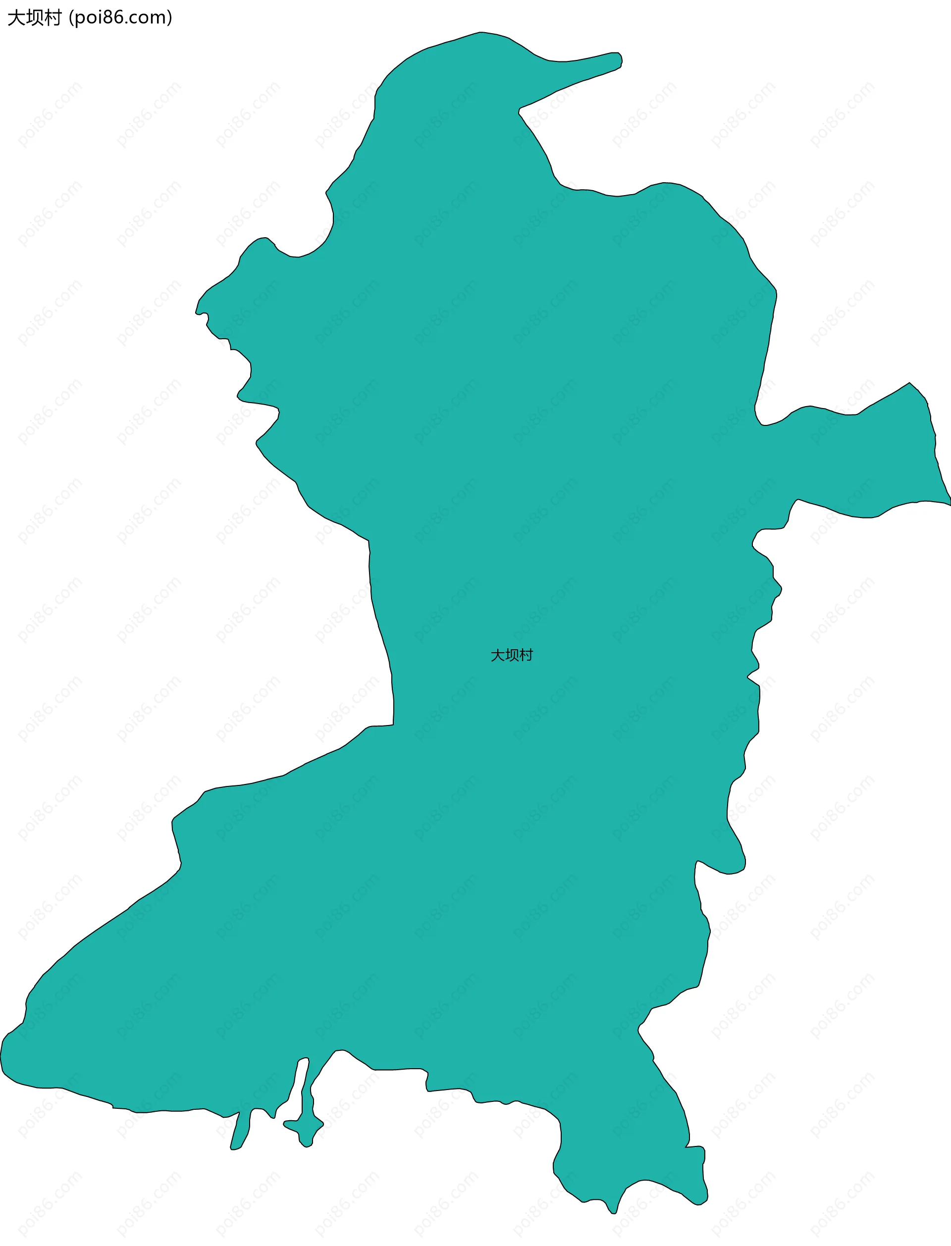 大坝村边界地图