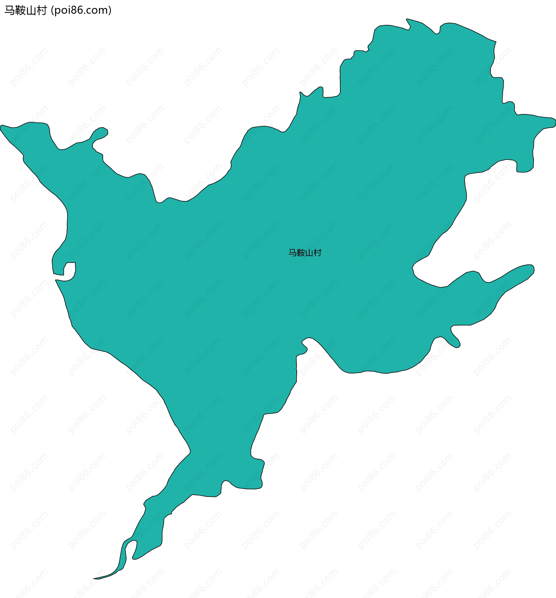 马鞍山村边界地图