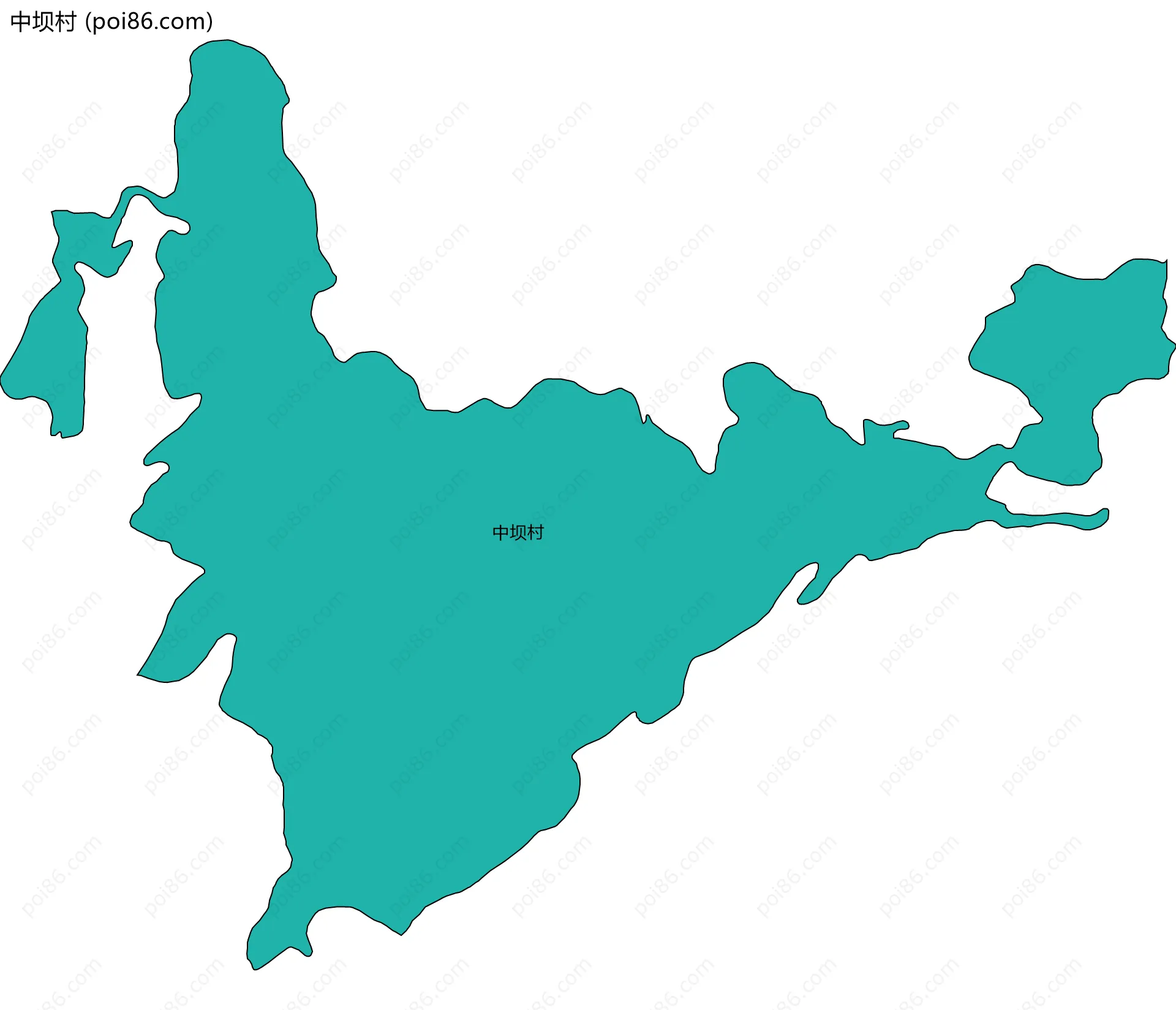 中坝村边界地图
