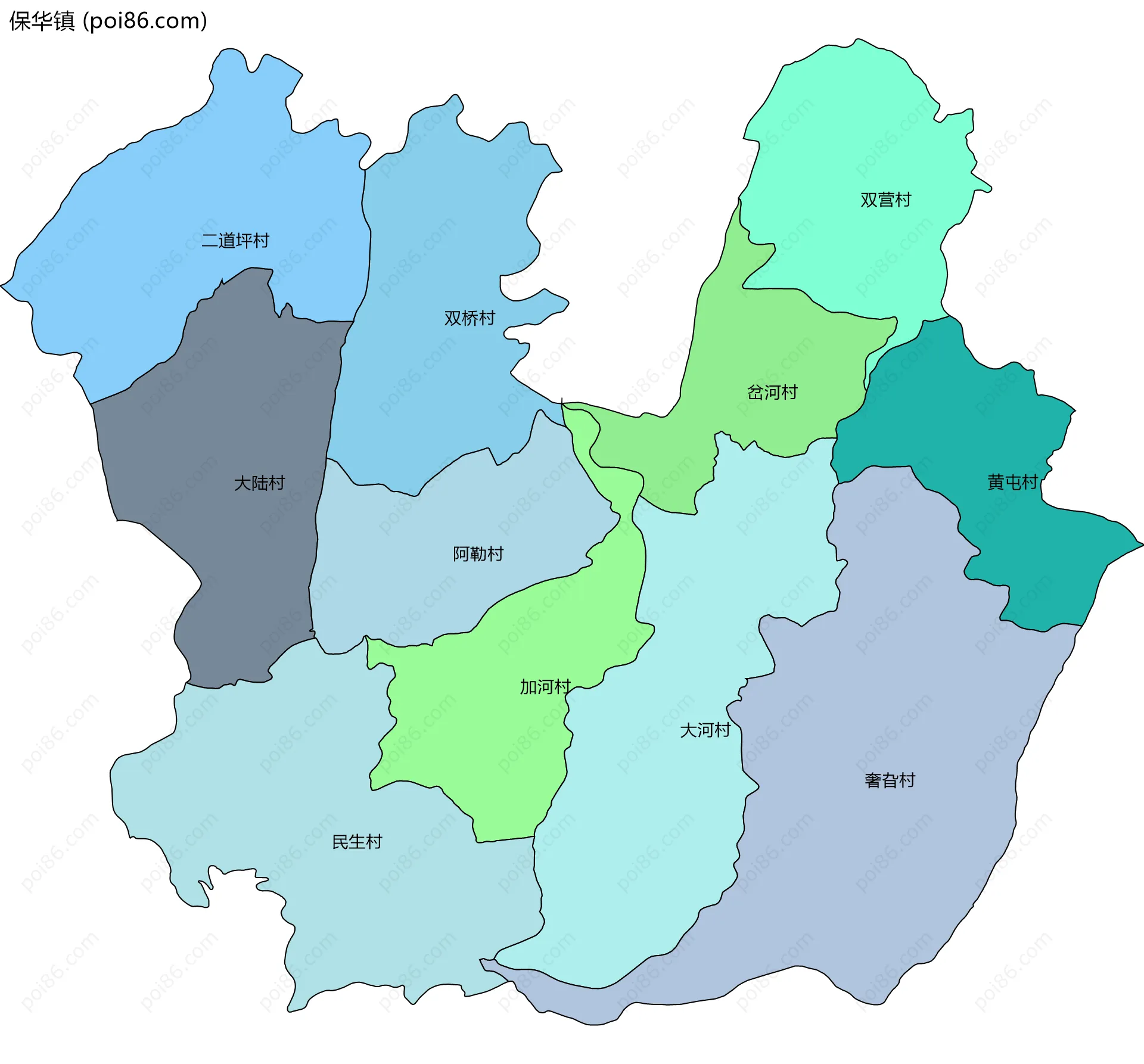 保华镇边界地图(五级行政区划)