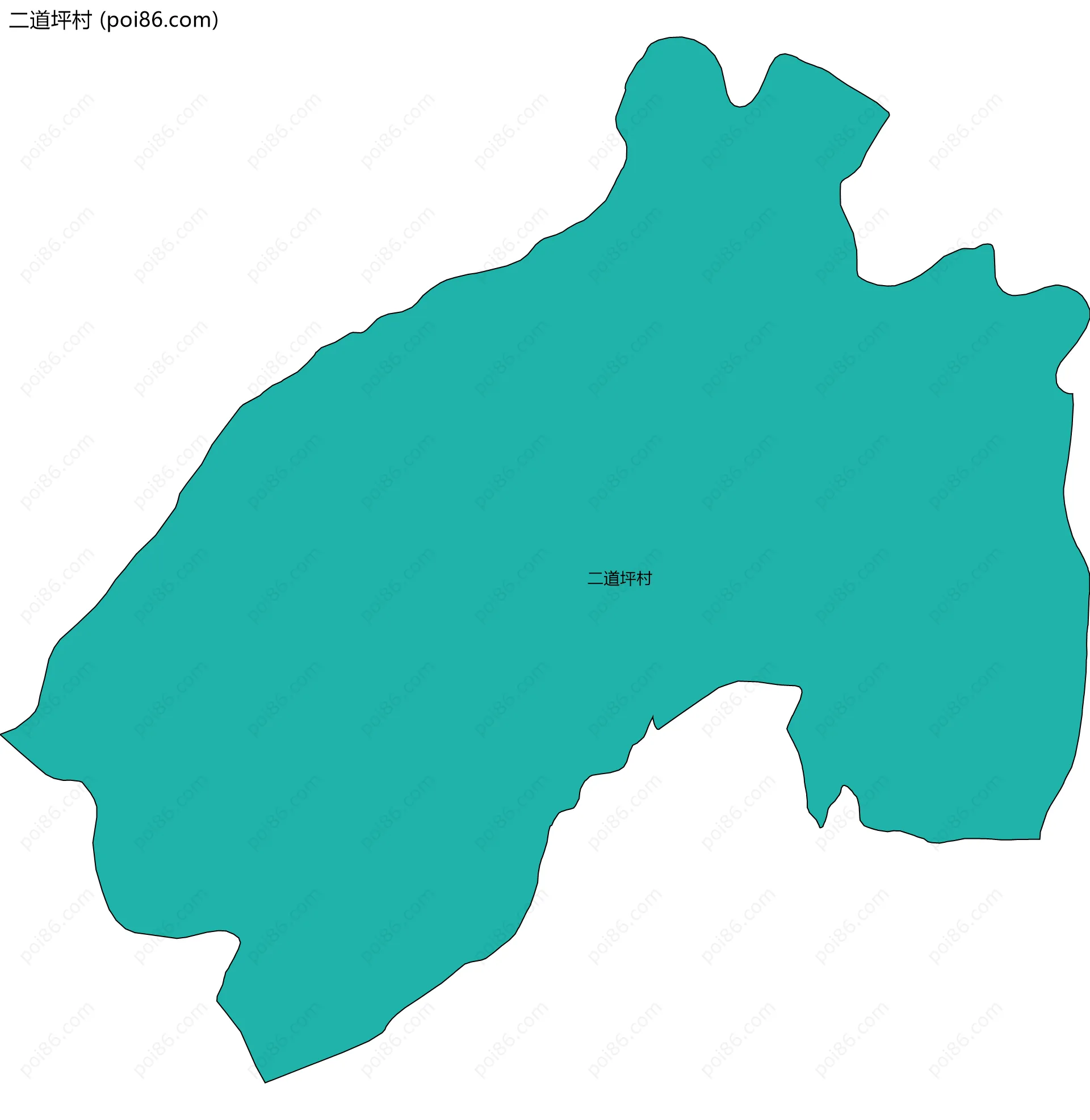 二道坪村边界地图