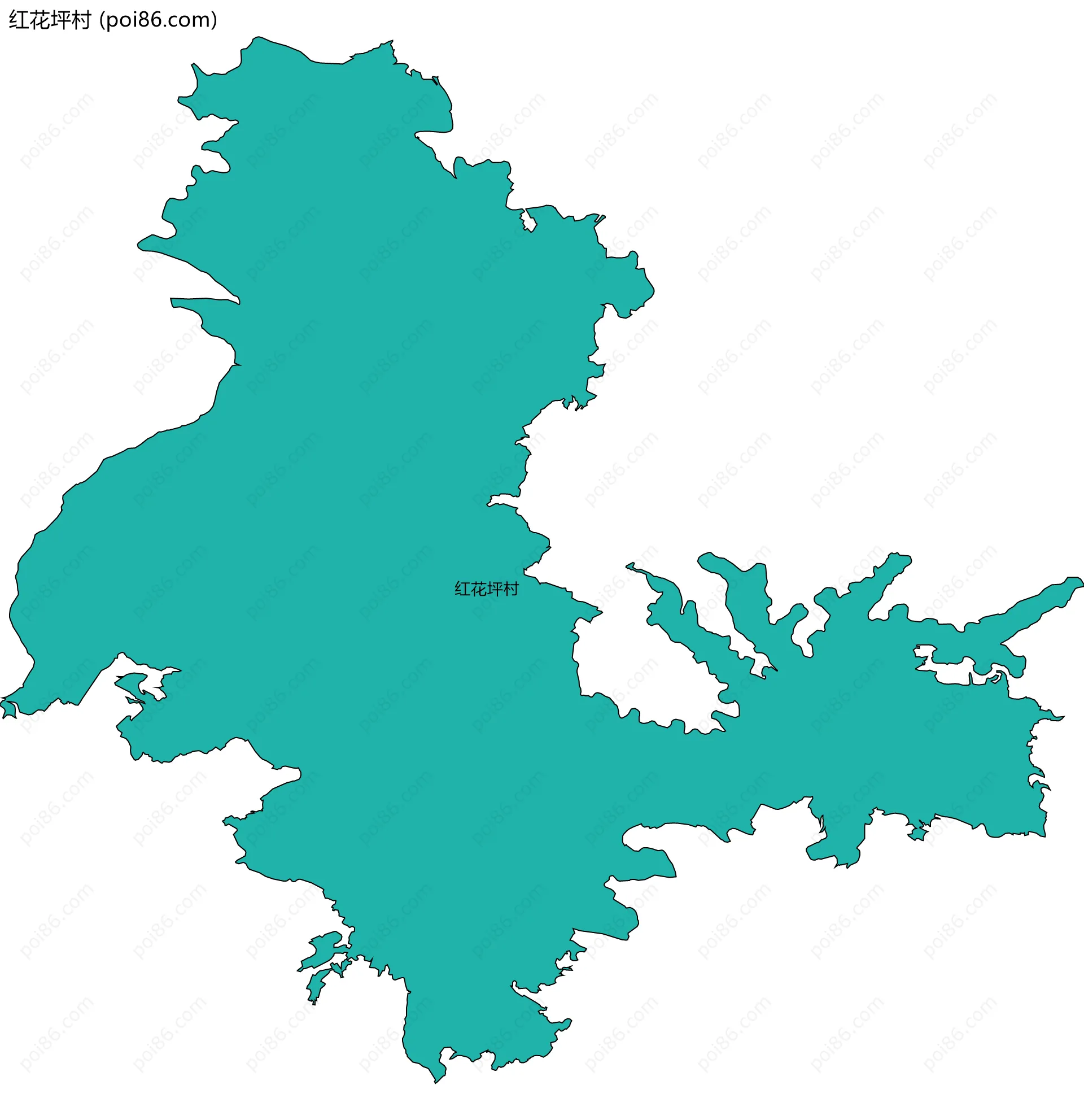 红花坪村边界地图