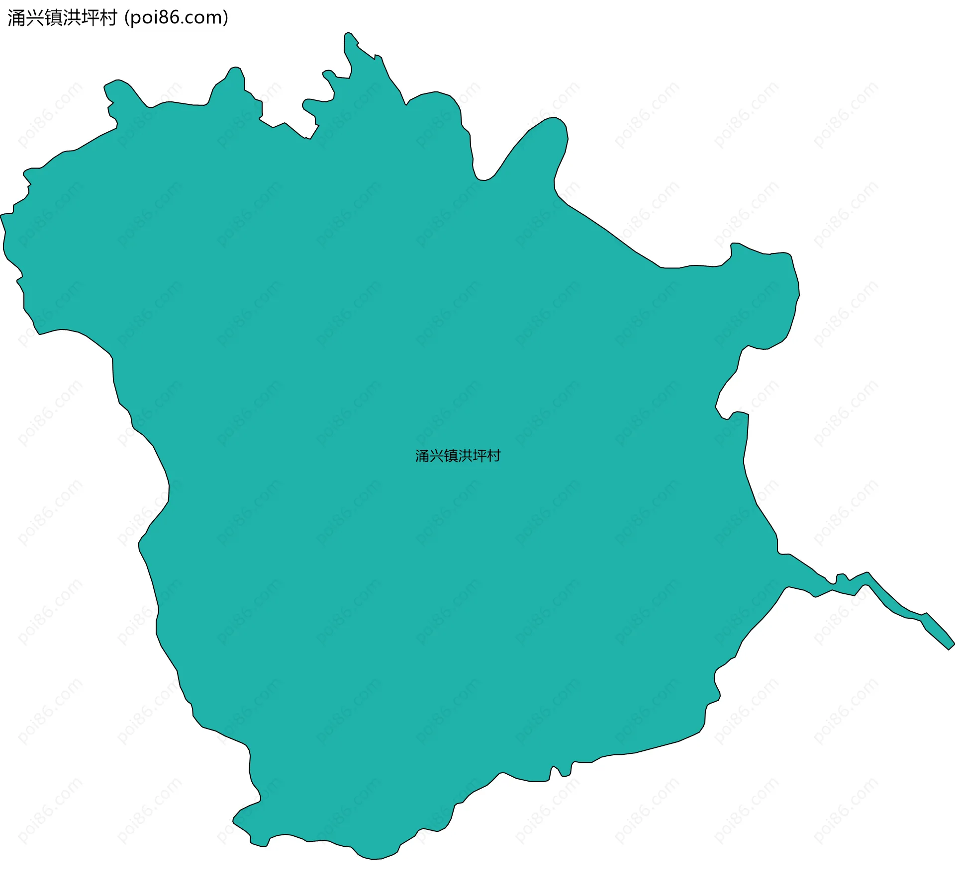 涌兴镇洪坪村边界地图