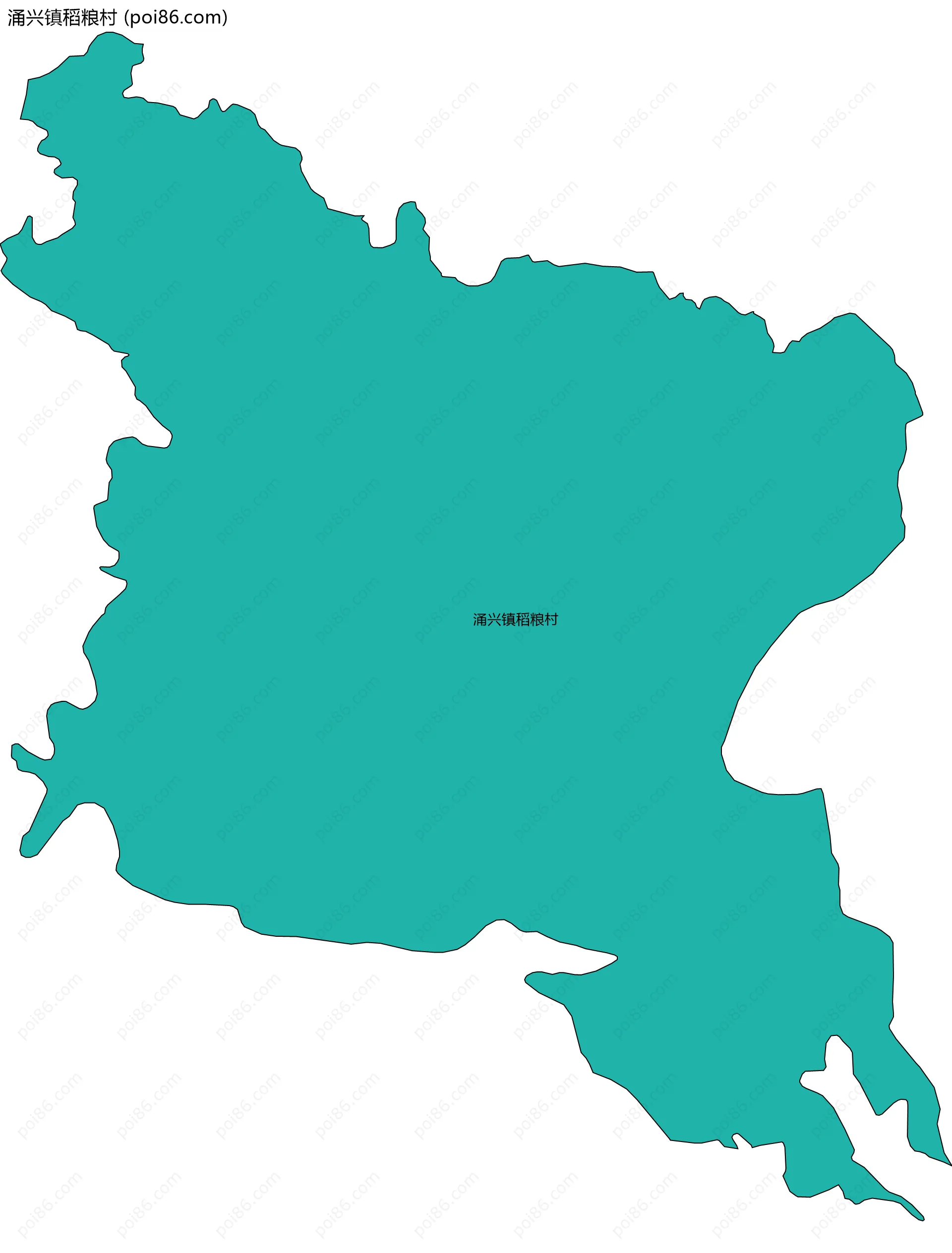 涌兴镇稻粮村边界地图