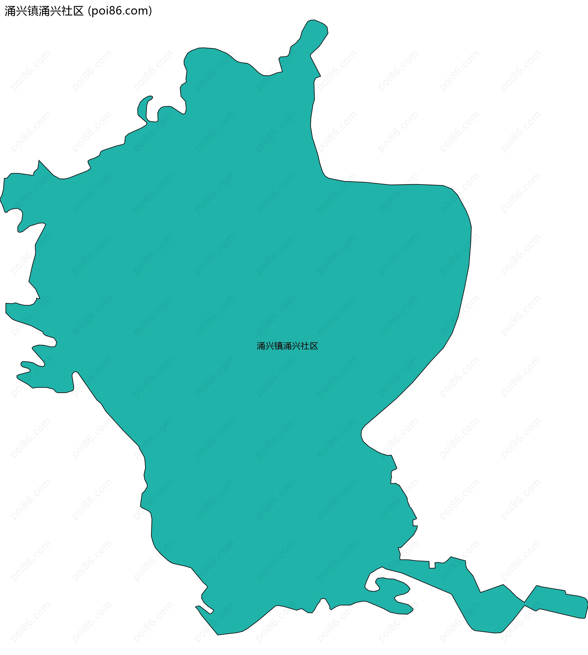 涌兴镇涌兴社区边界地图