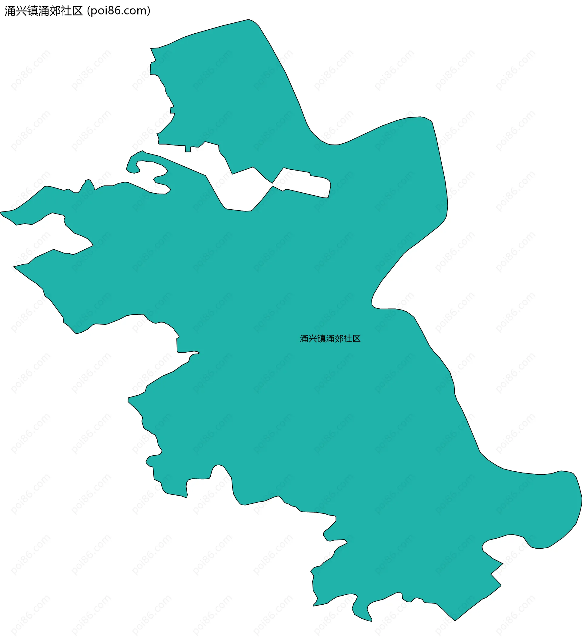 涌兴镇涌郊社区边界地图