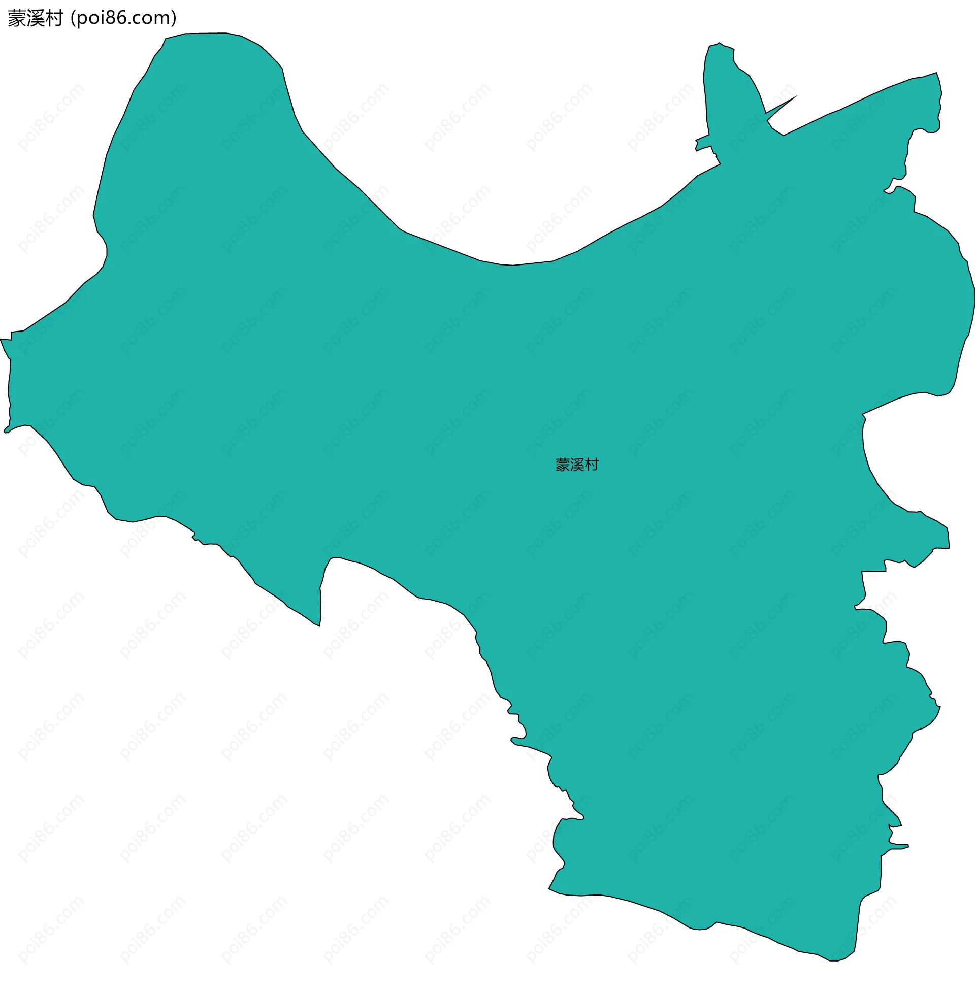 蒙溪村边界地图