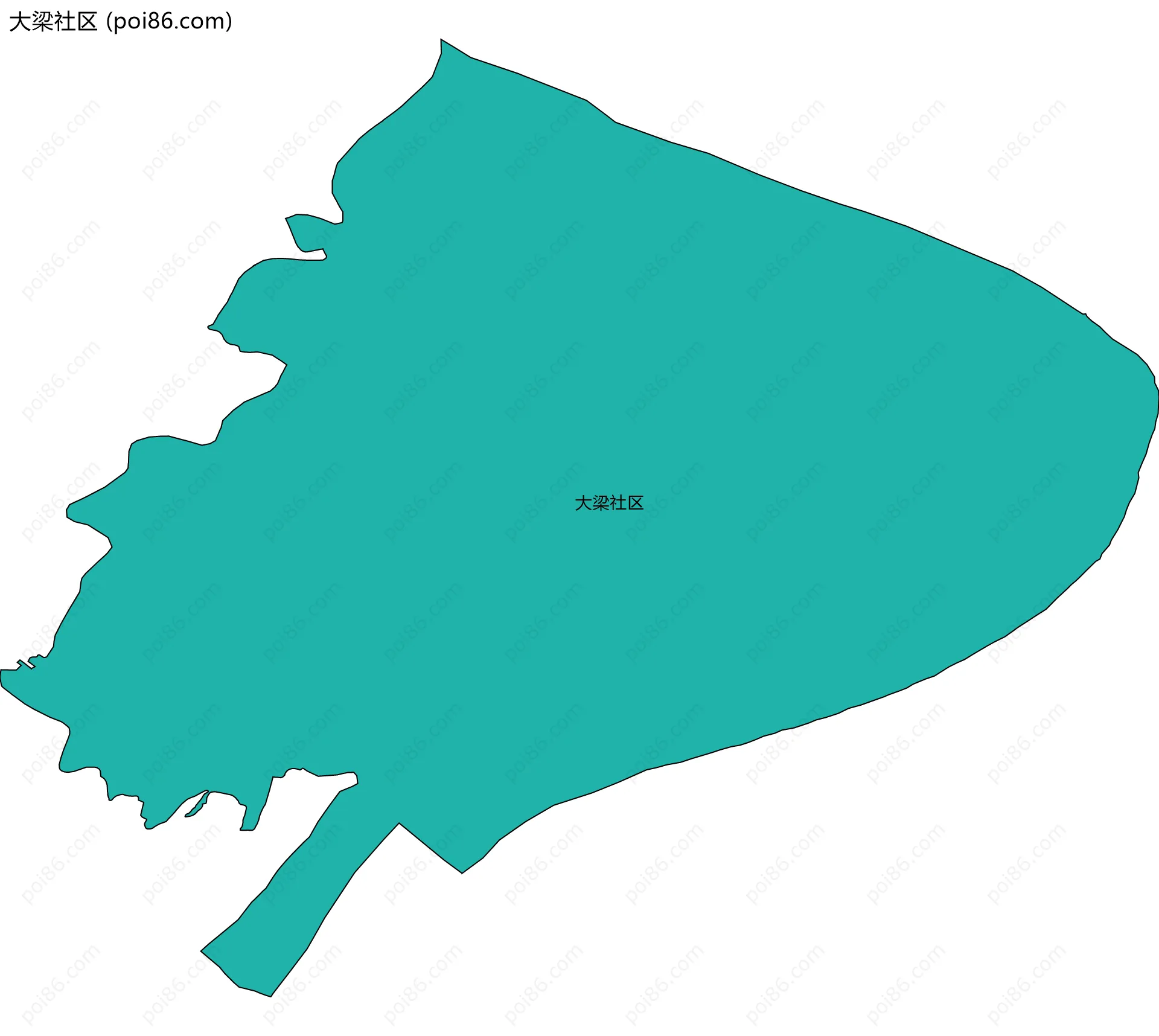 大梁社区边界地图