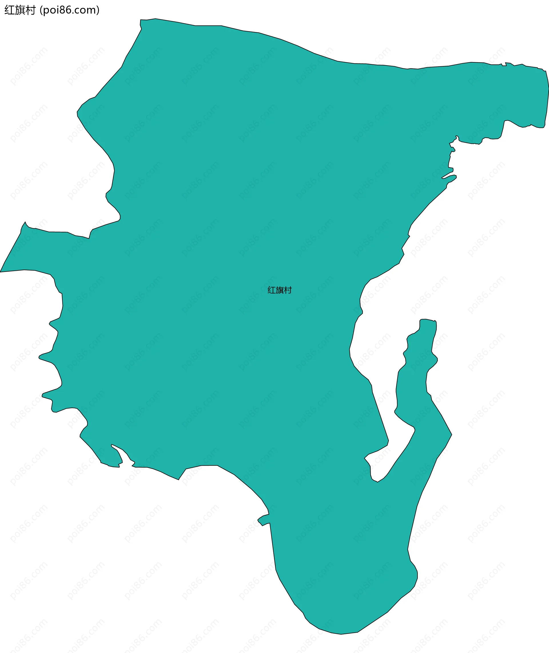 红旗村边界地图