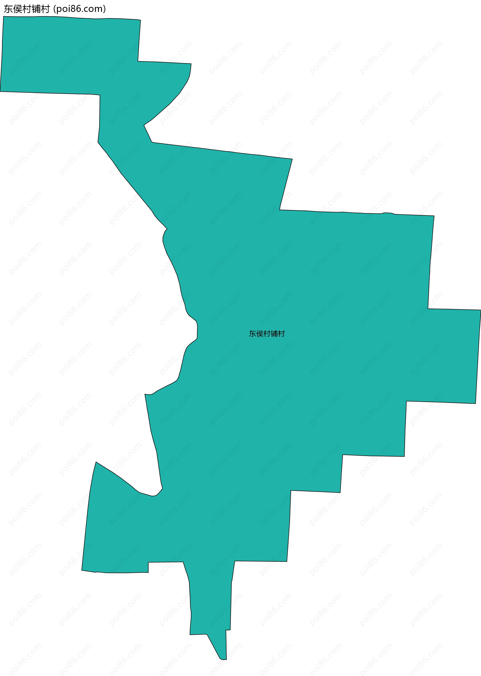 东侯村铺村边界地图