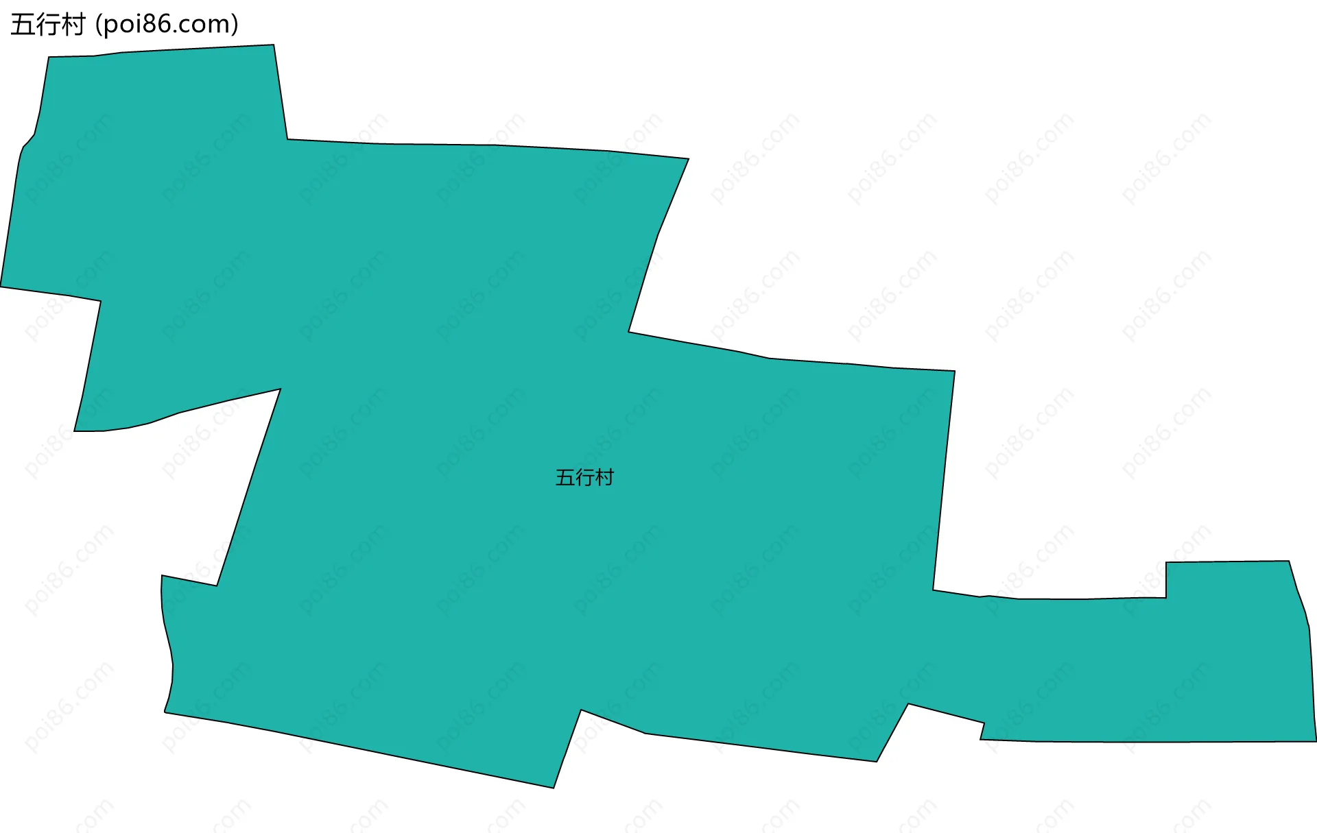 五行村边界地图