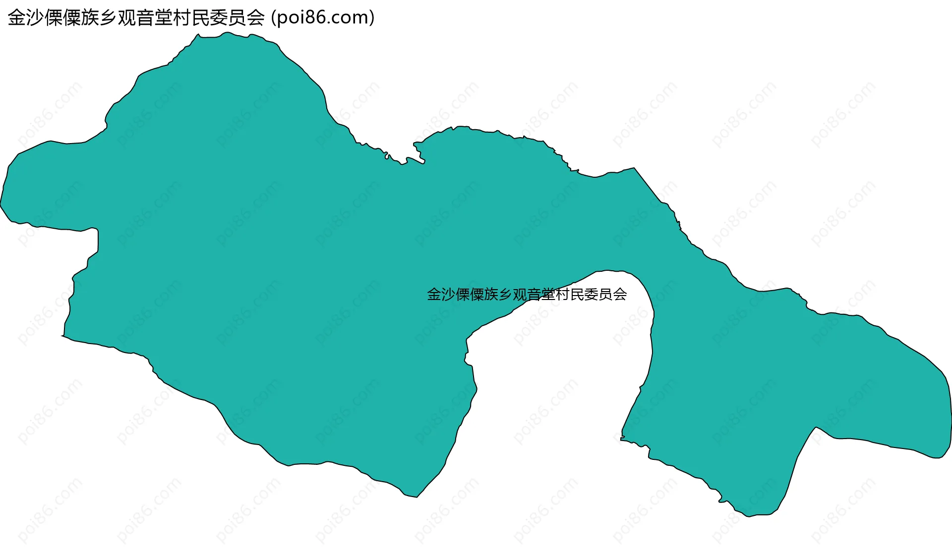 金沙傈僳族乡观音堂村民委员会边界地图