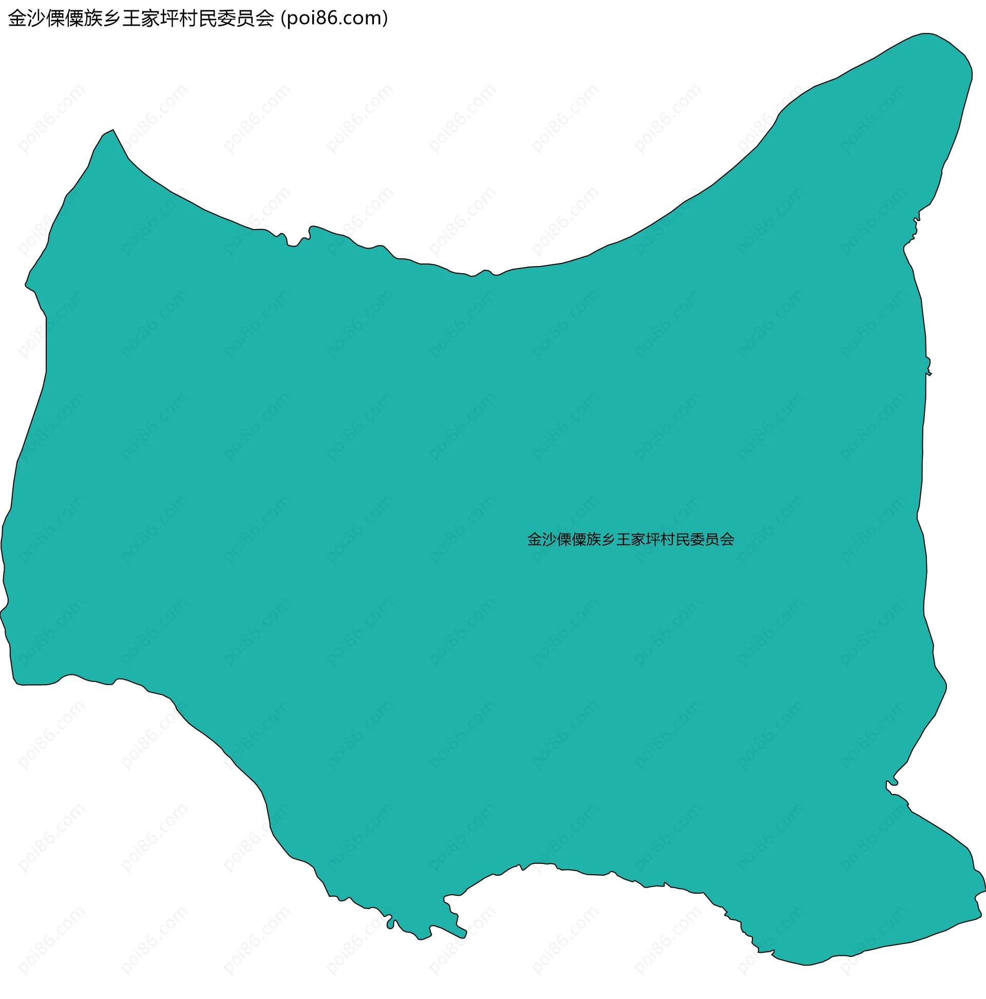 金沙傈僳族乡王家坪村民委员会边界地图
