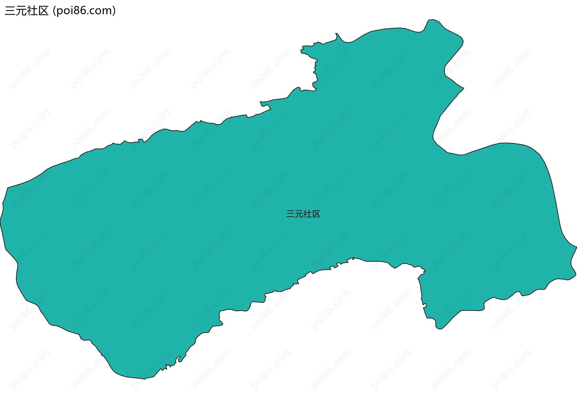 三元社区边界地图