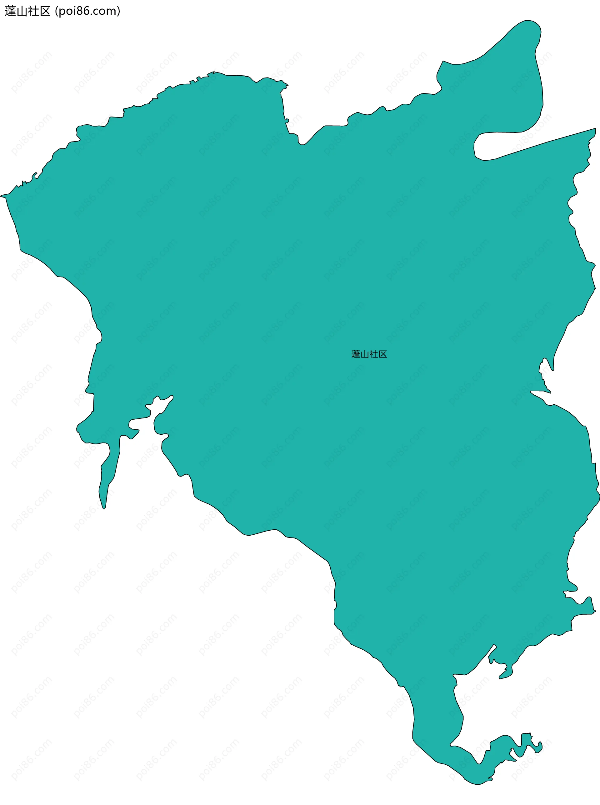 蓬山社区边界地图