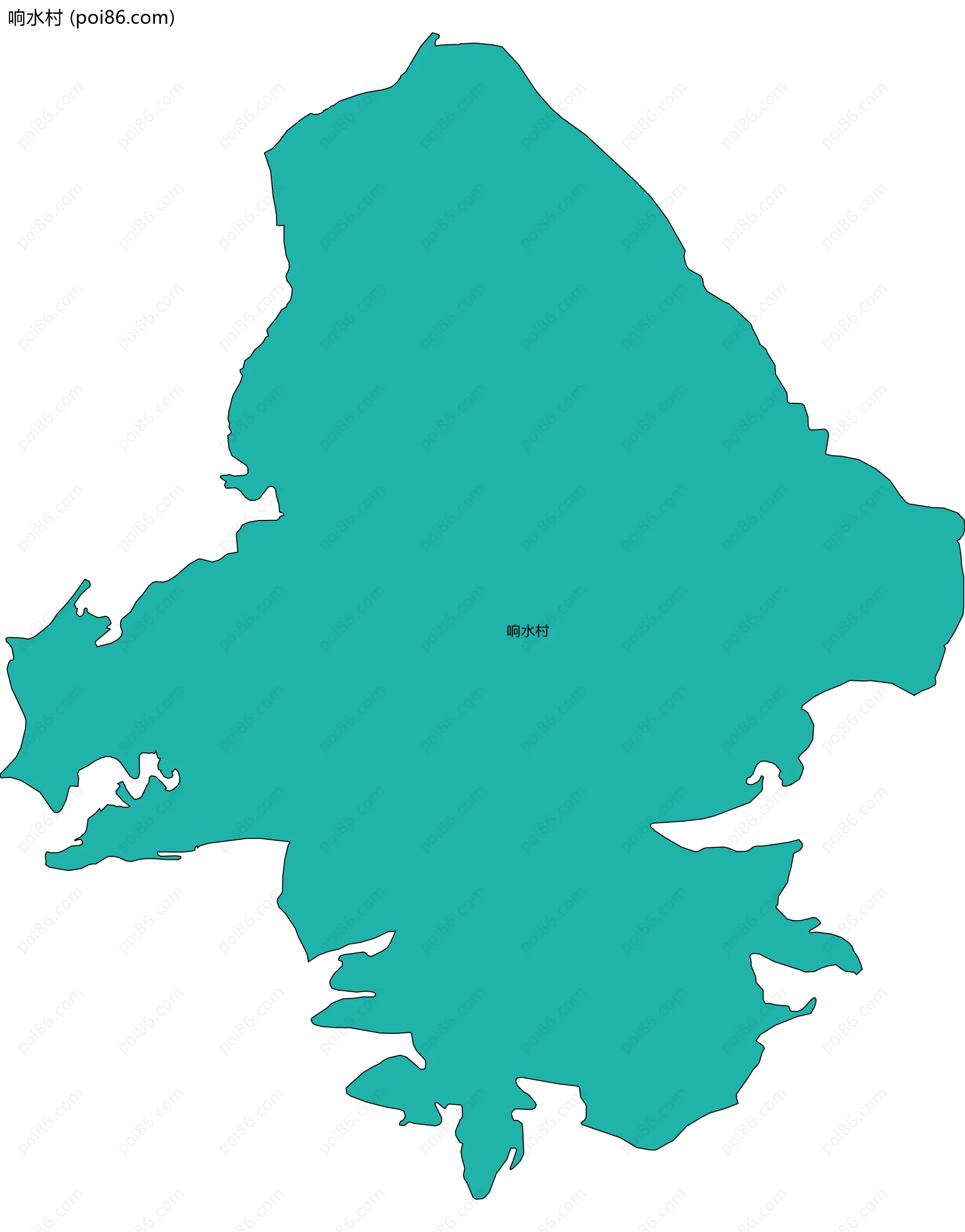 响水村边界地图