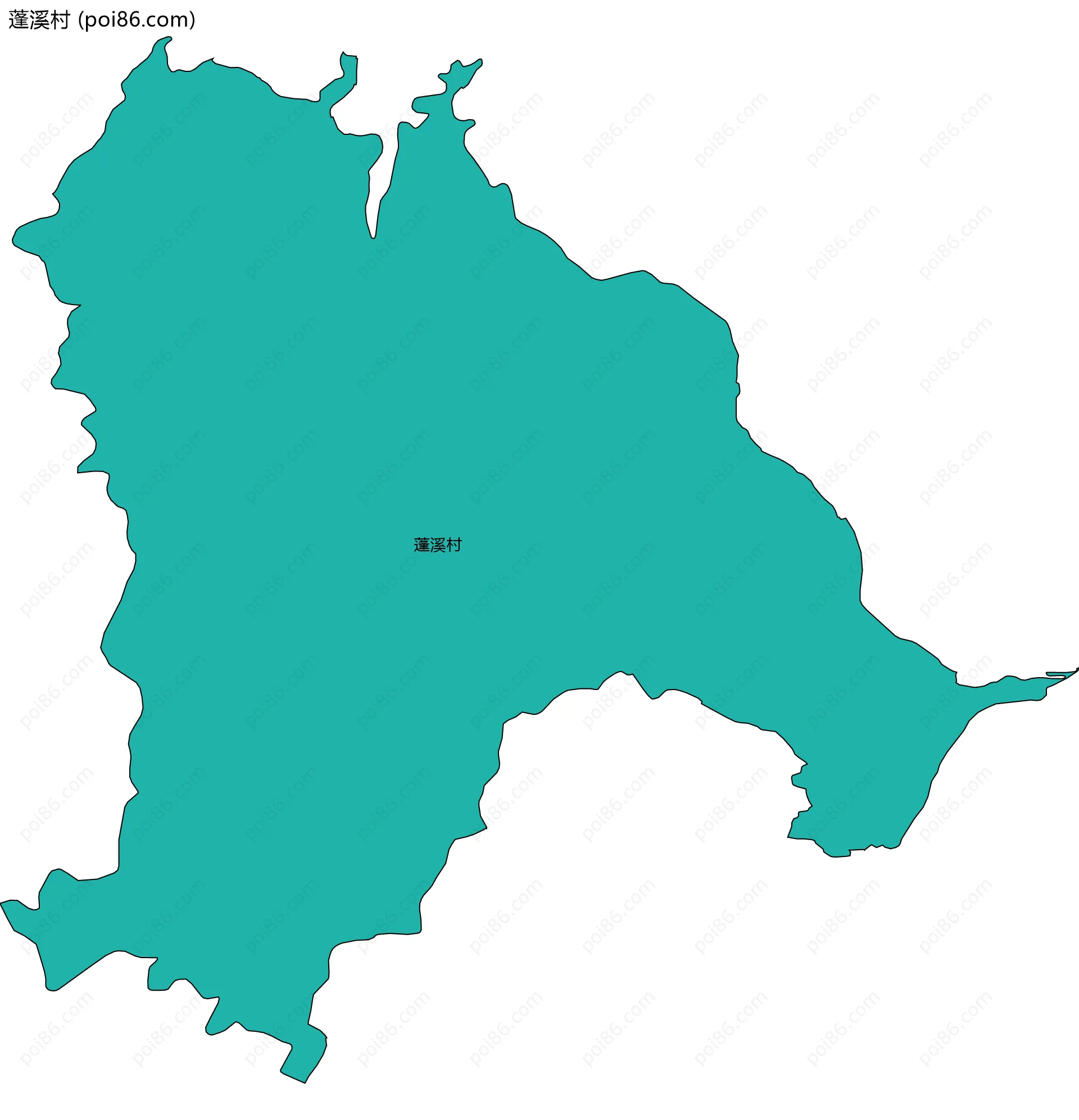 蓬溪村边界地图