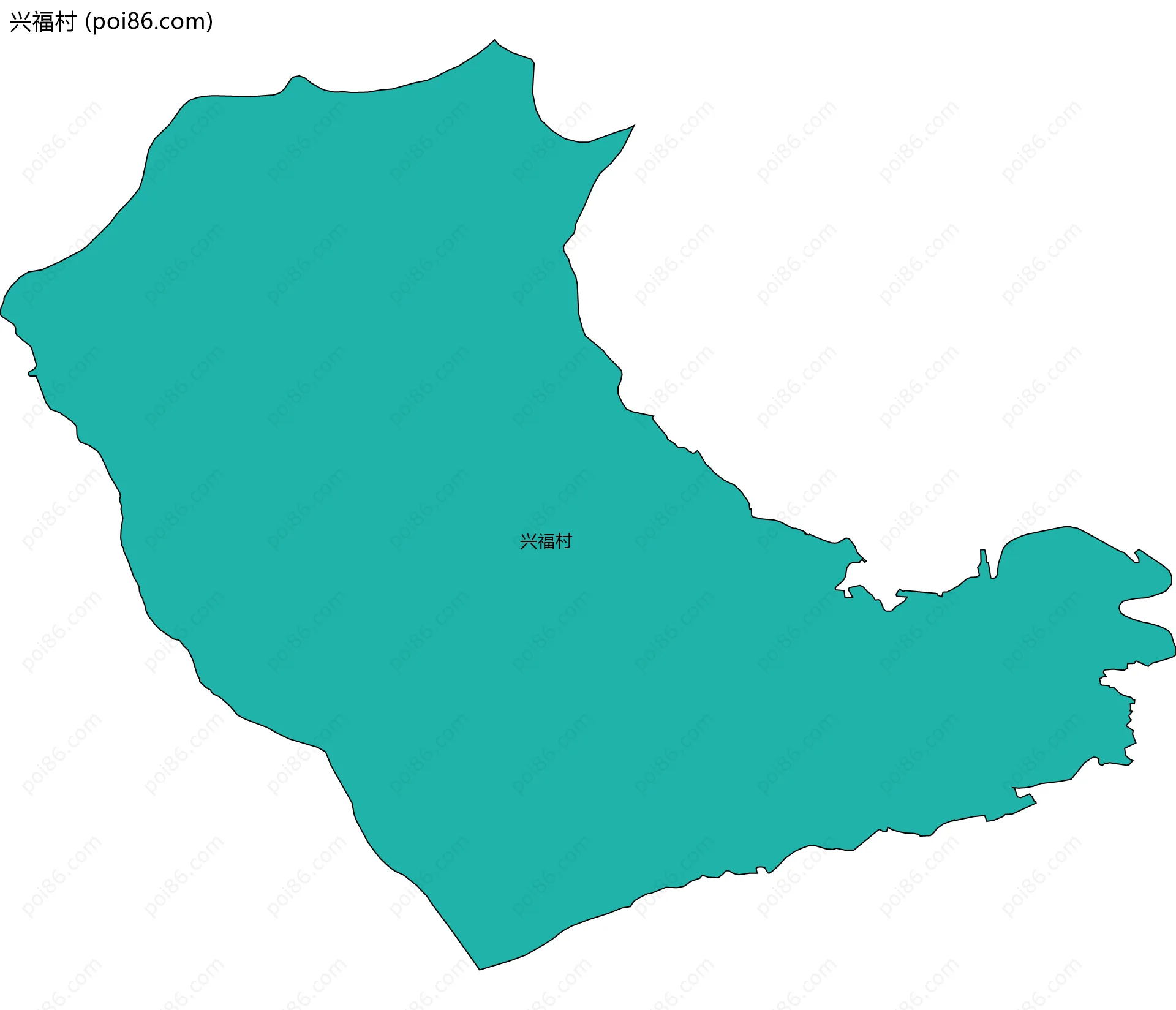 兴福村边界地图