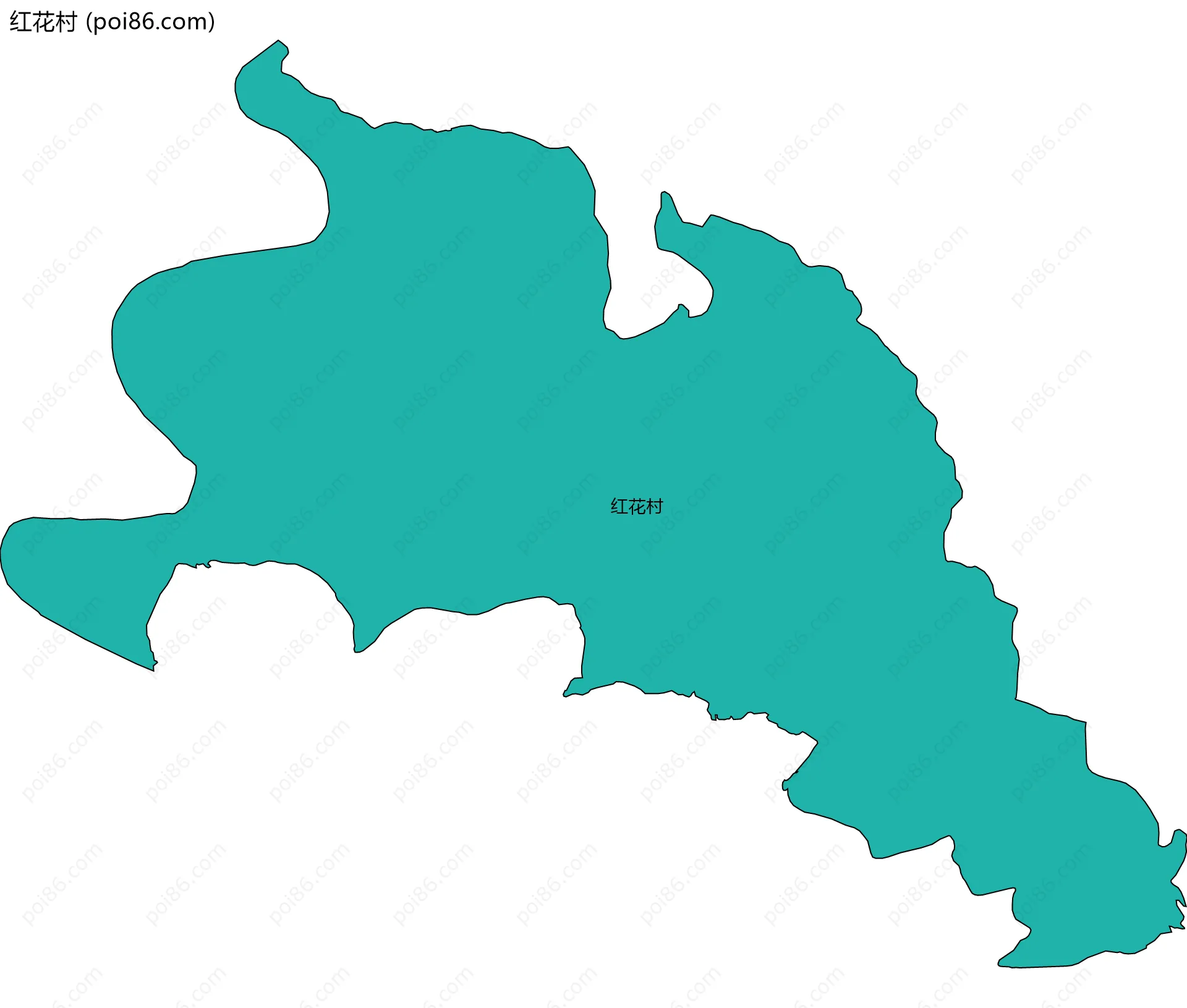 红花村边界地图