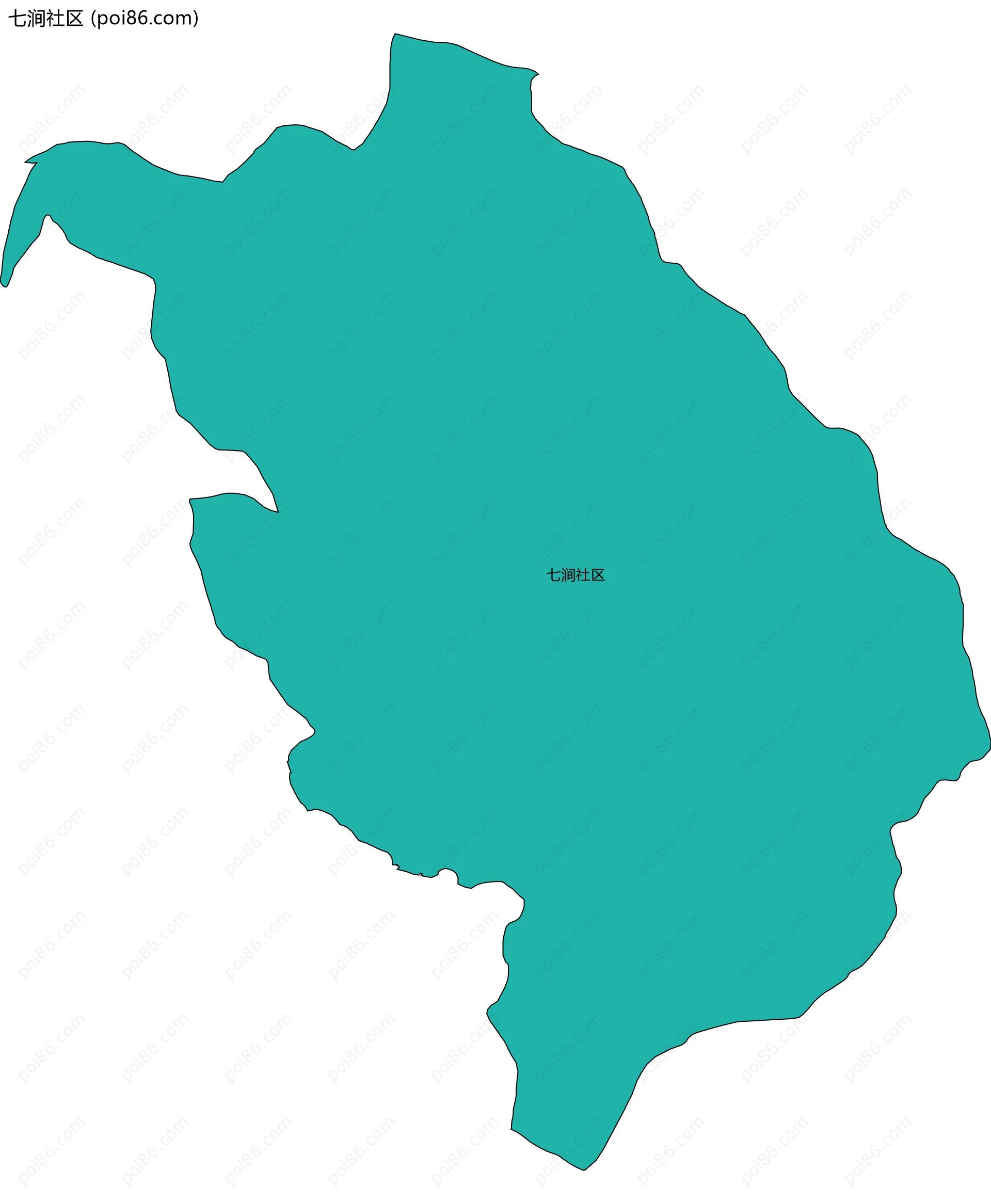 七涧社区边界地图