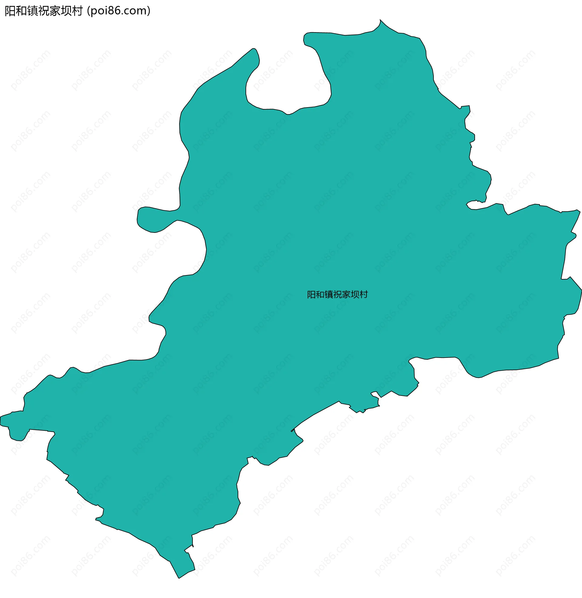 阳和镇祝家坝村边界地图
