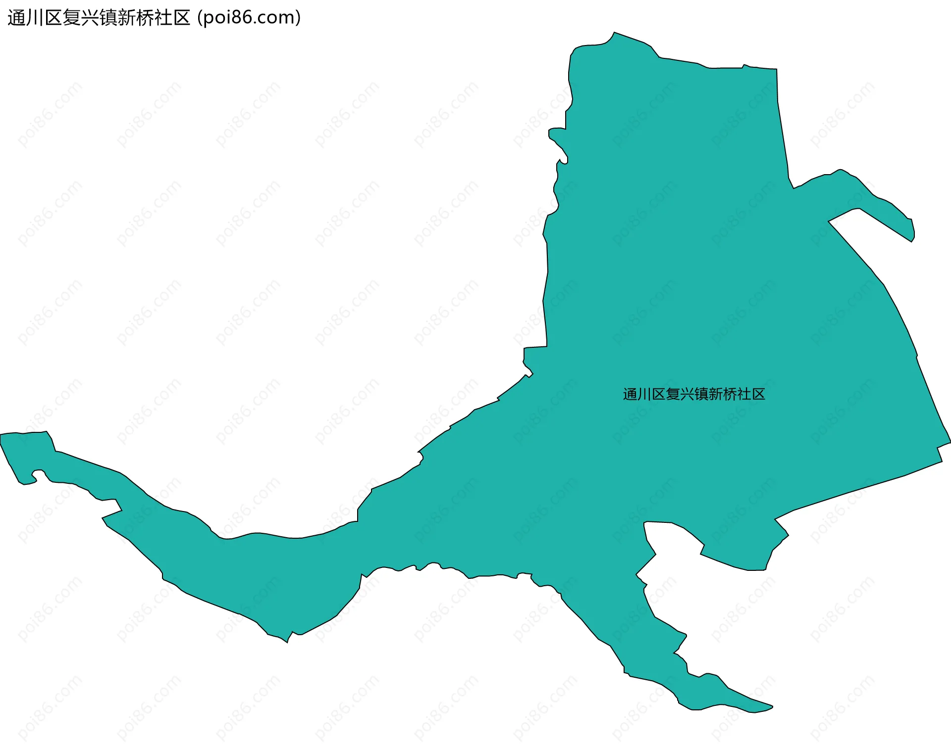 通川区复兴镇新桥社区边界地图