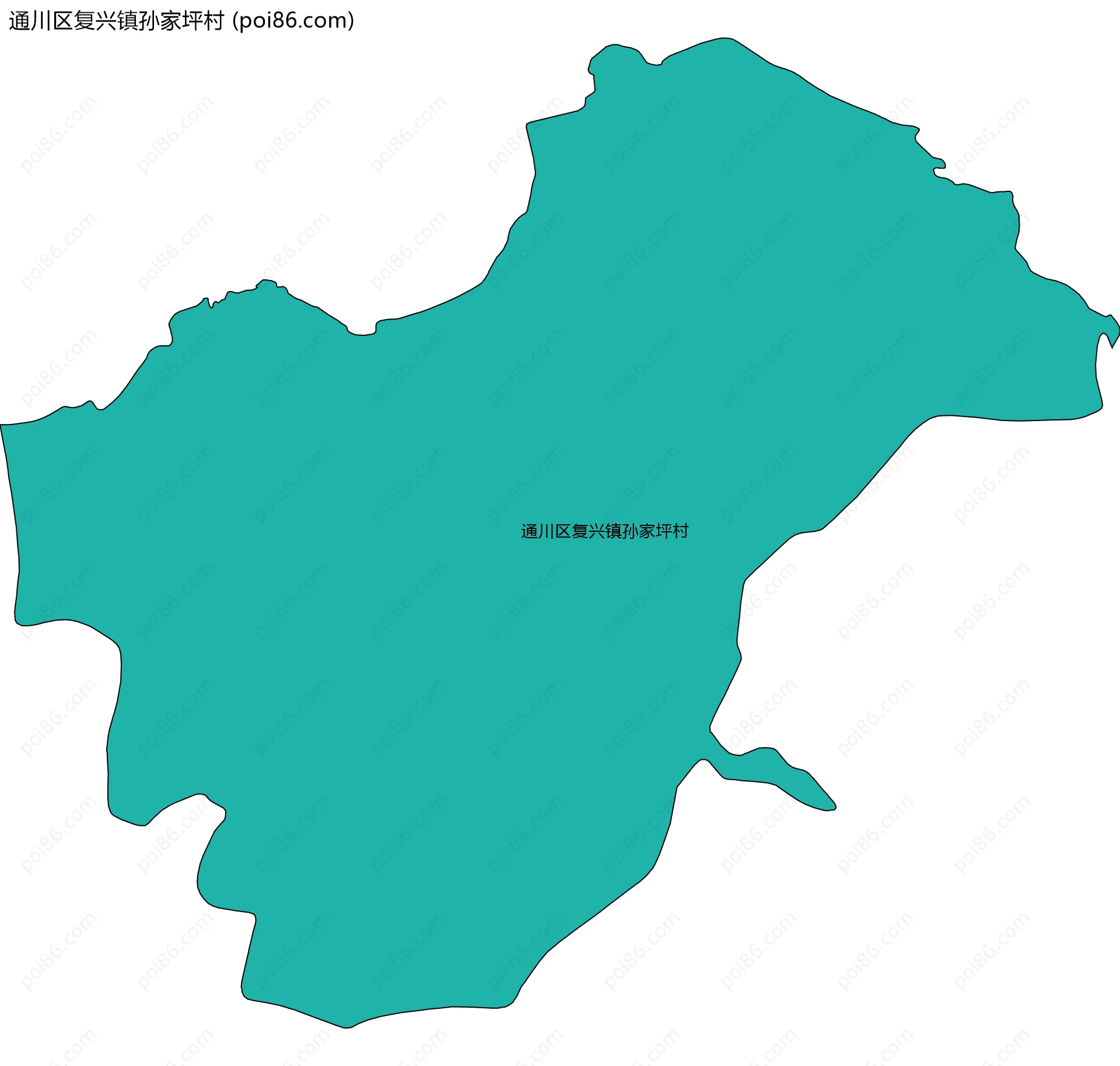 通川区复兴镇孙家坪村边界地图
