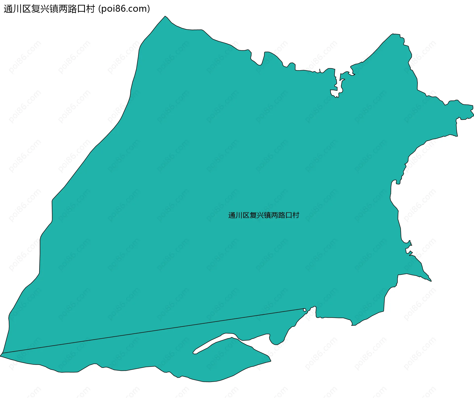 通川区复兴镇两路口村边界地图