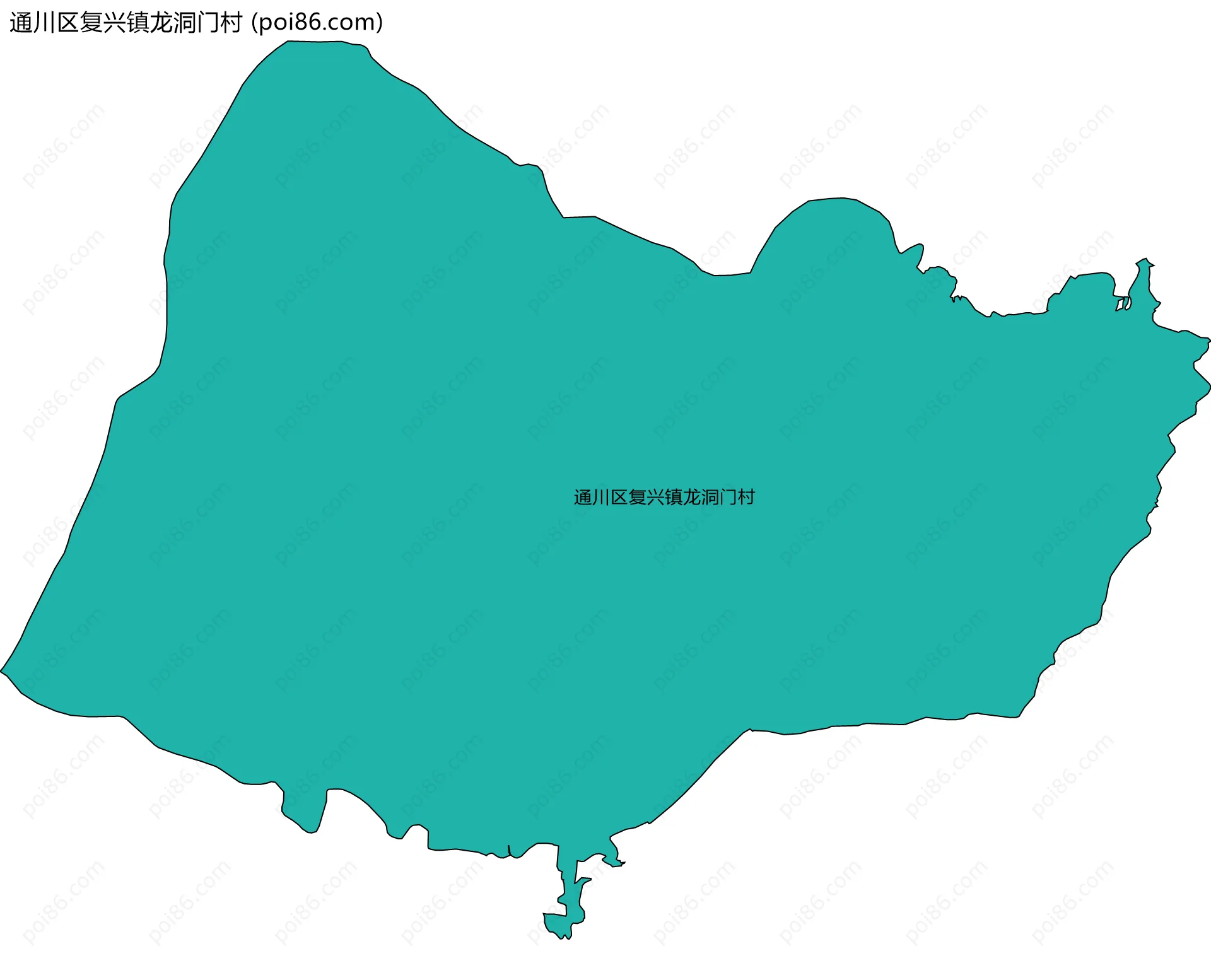 通川区复兴镇龙洞门村边界地图