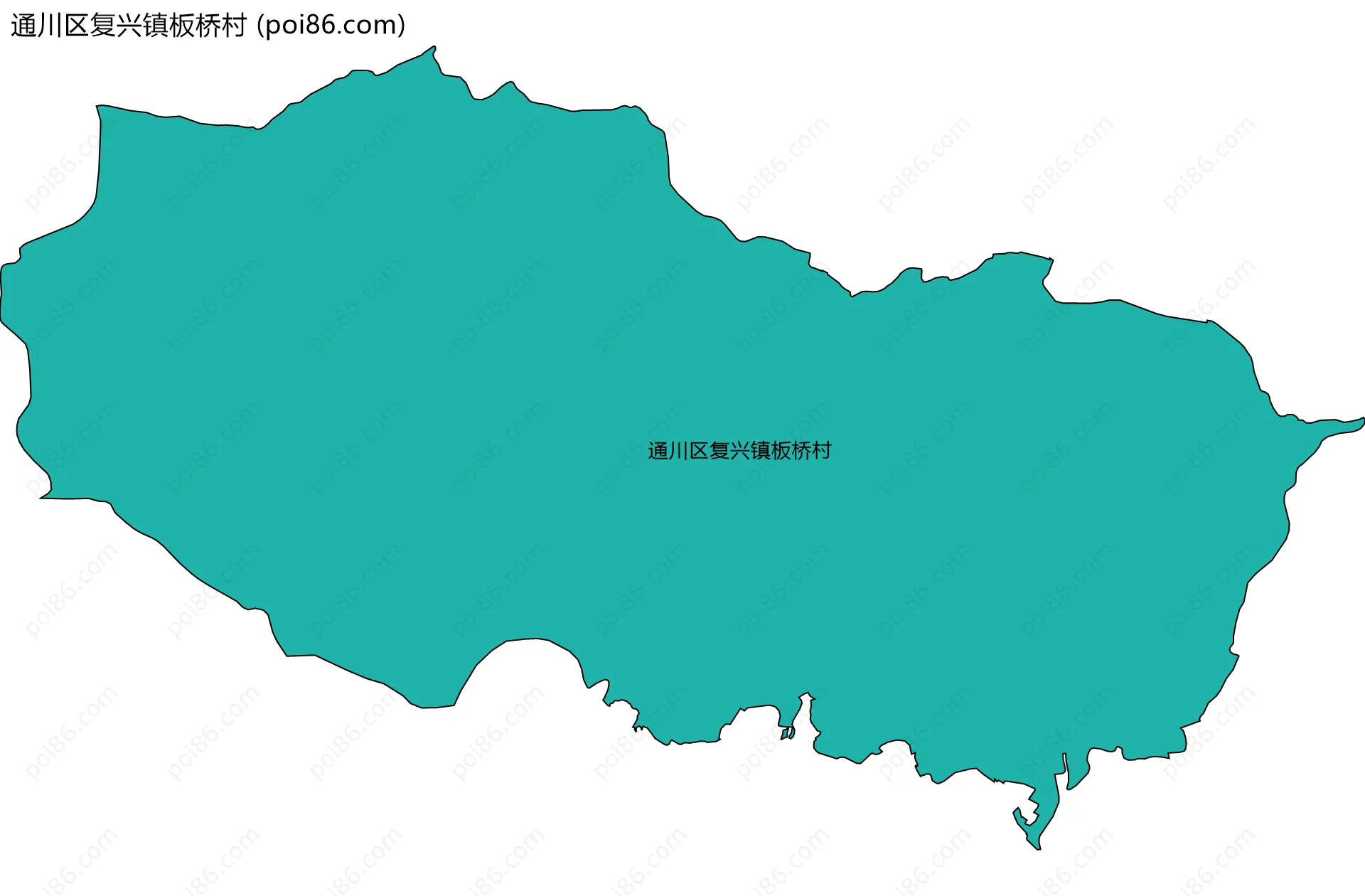 通川区复兴镇板桥村边界地图