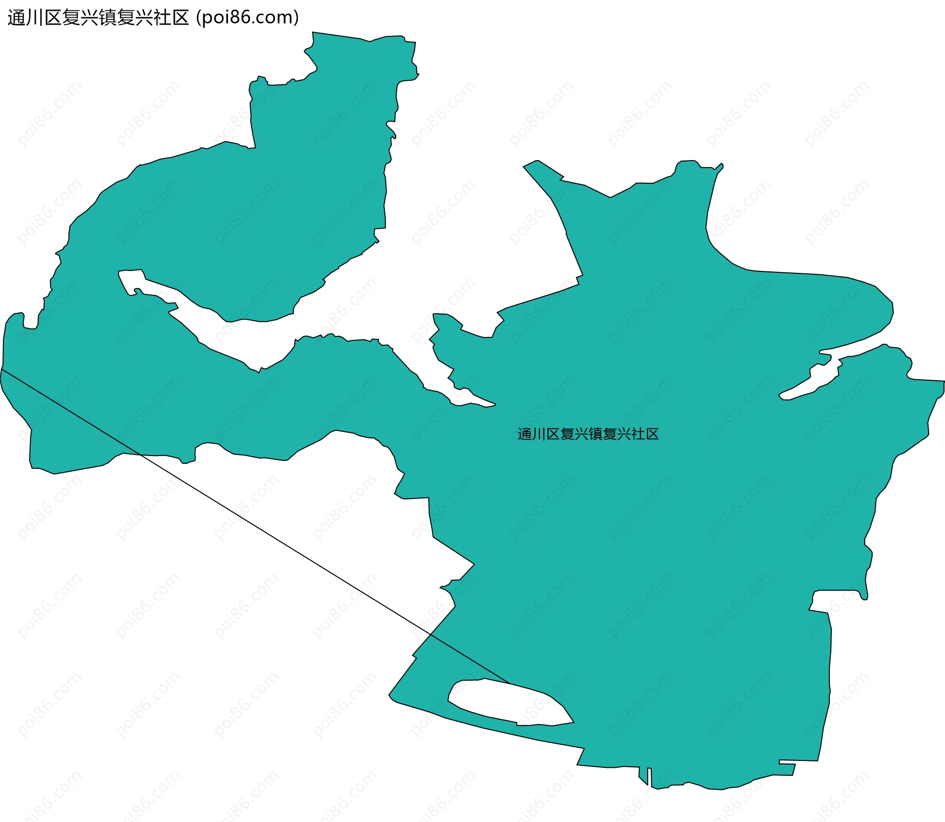 通川区复兴镇复兴社区边界地图