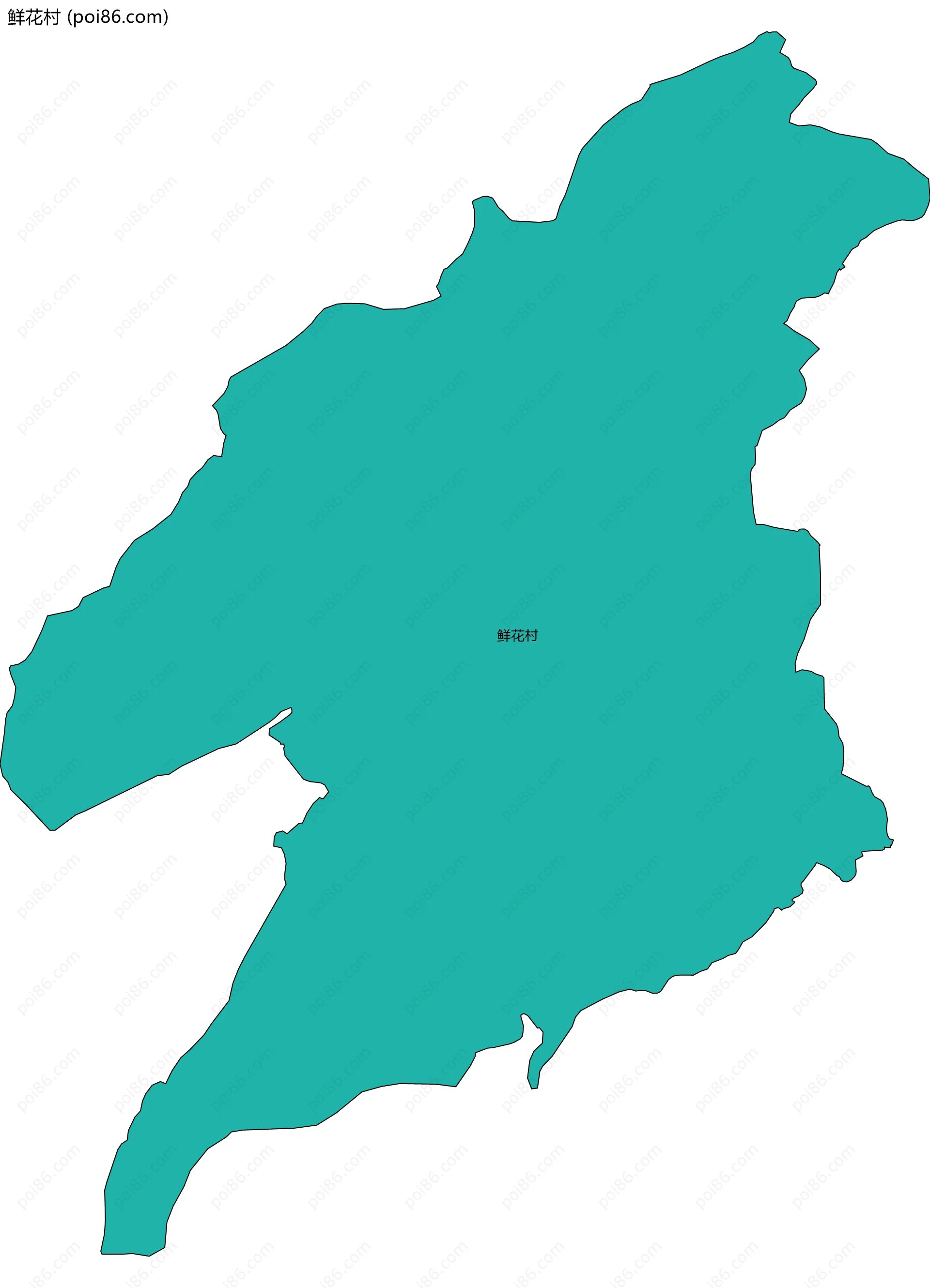 鲜花村边界地图