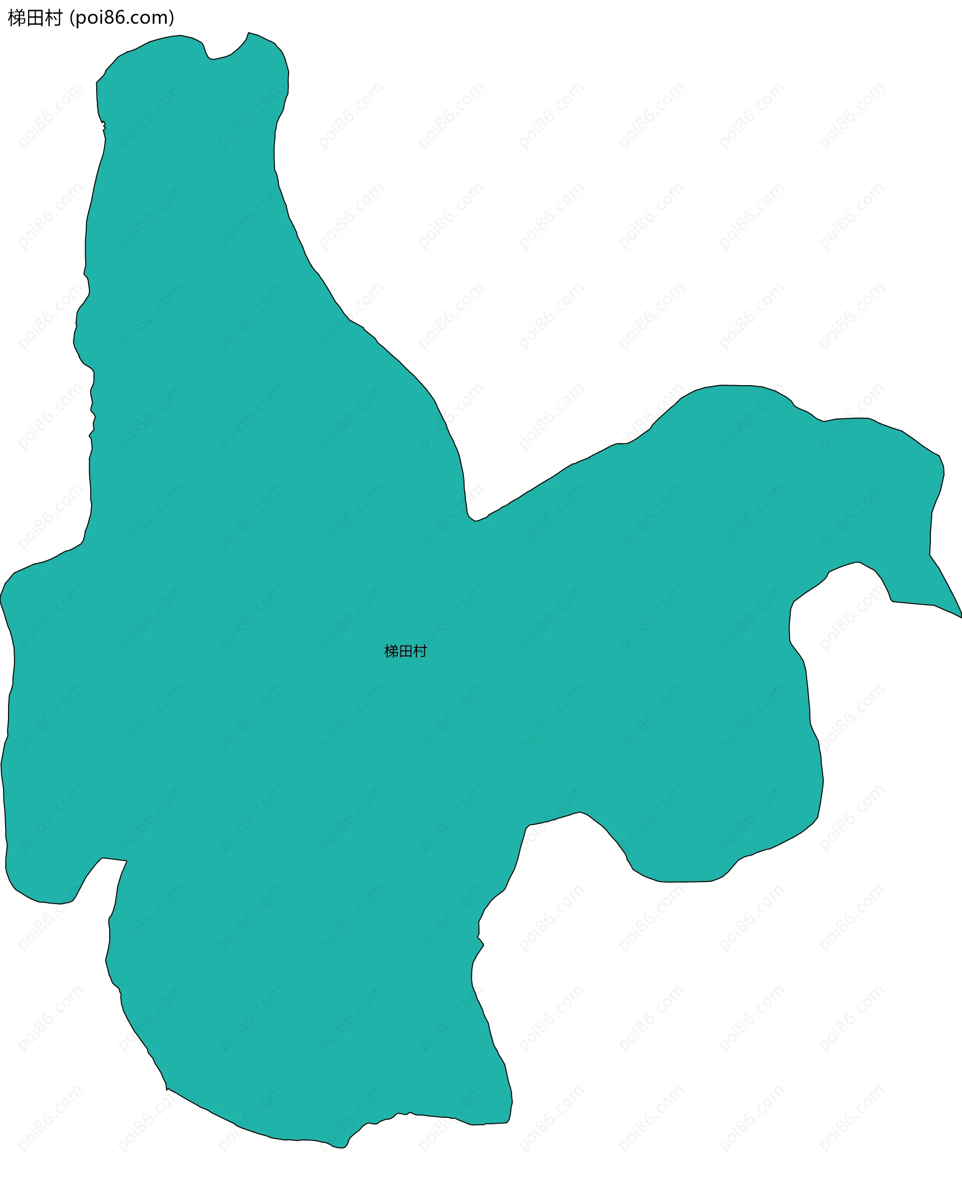 梯田村边界地图