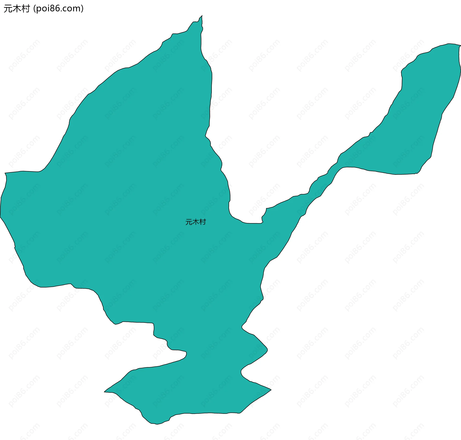 元木村边界地图