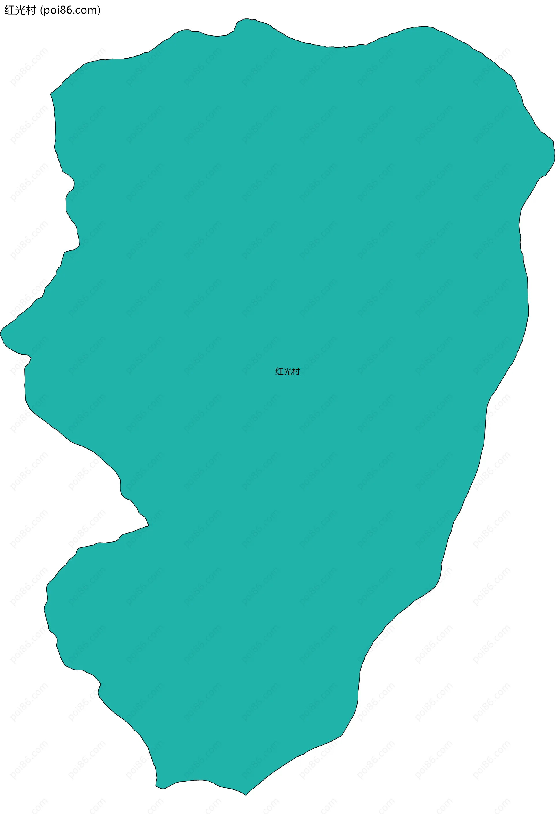 红光村边界地图