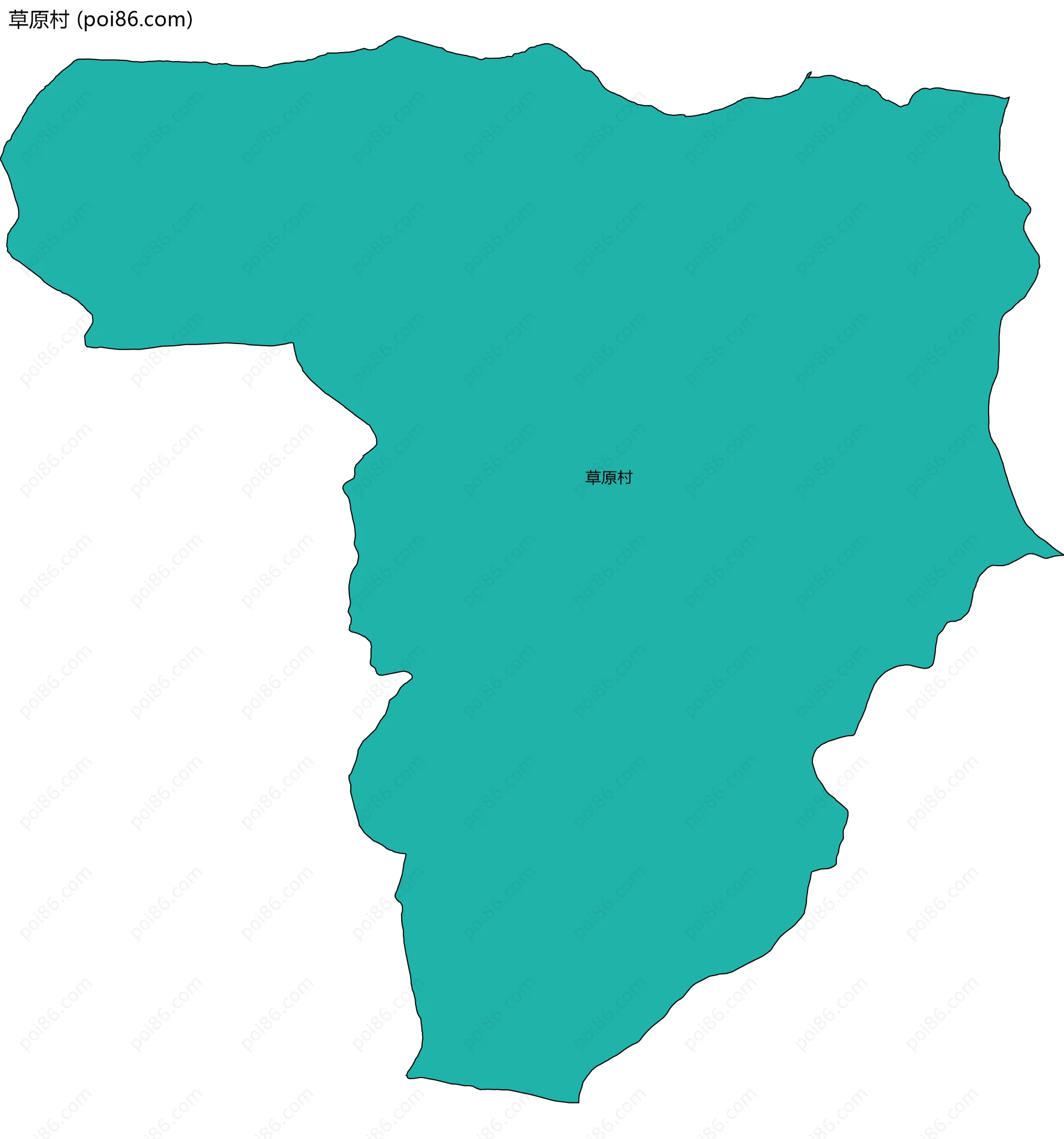 草原村边界地图