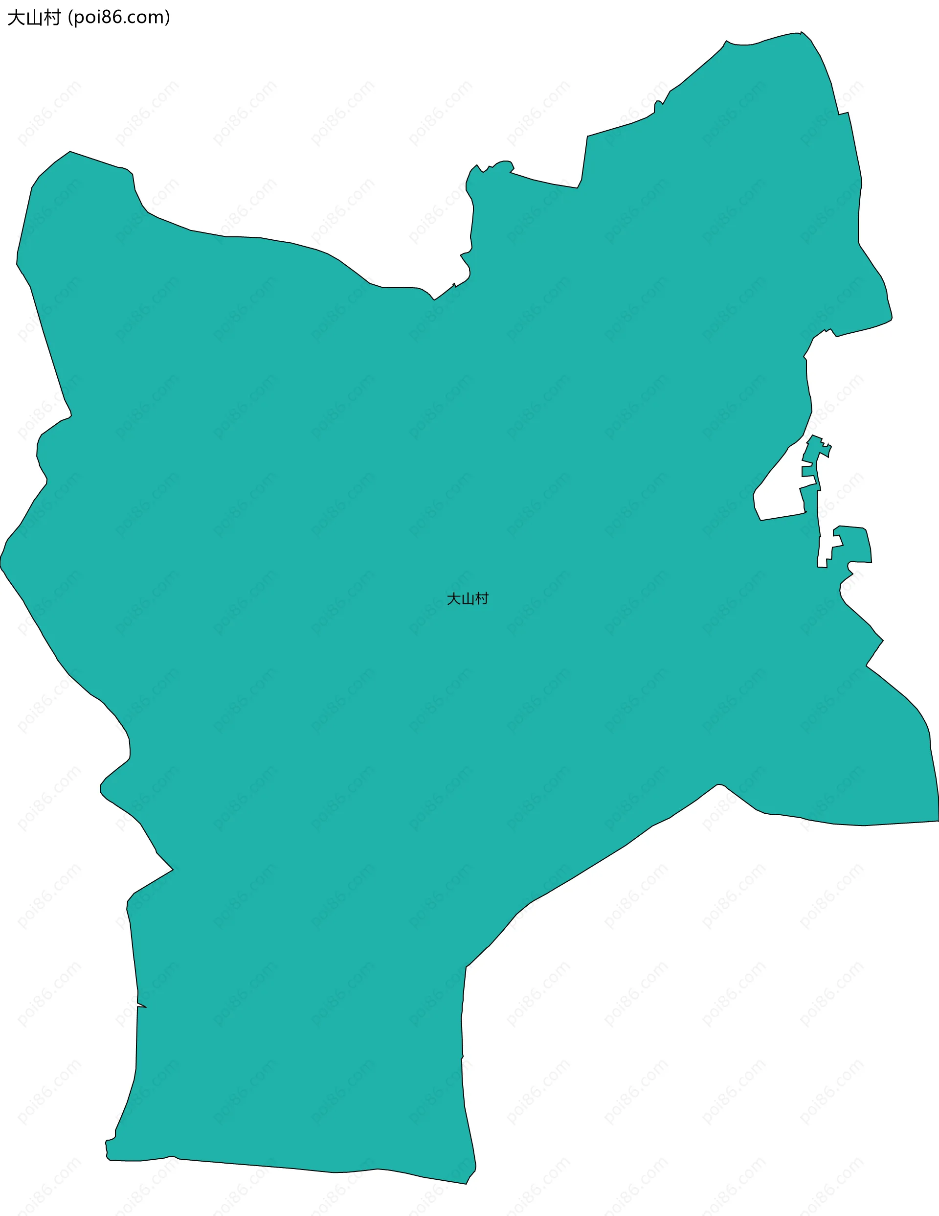 大山村边界地图