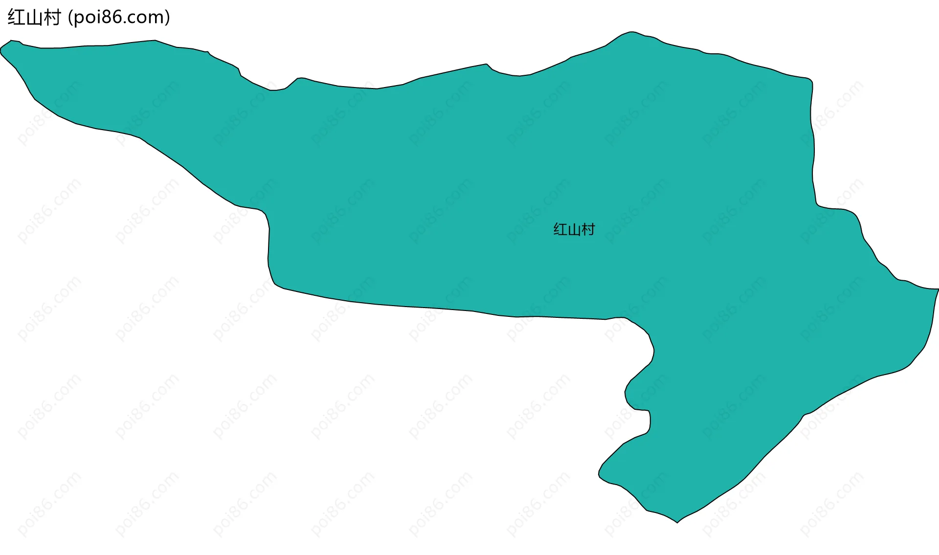 红山村边界地图