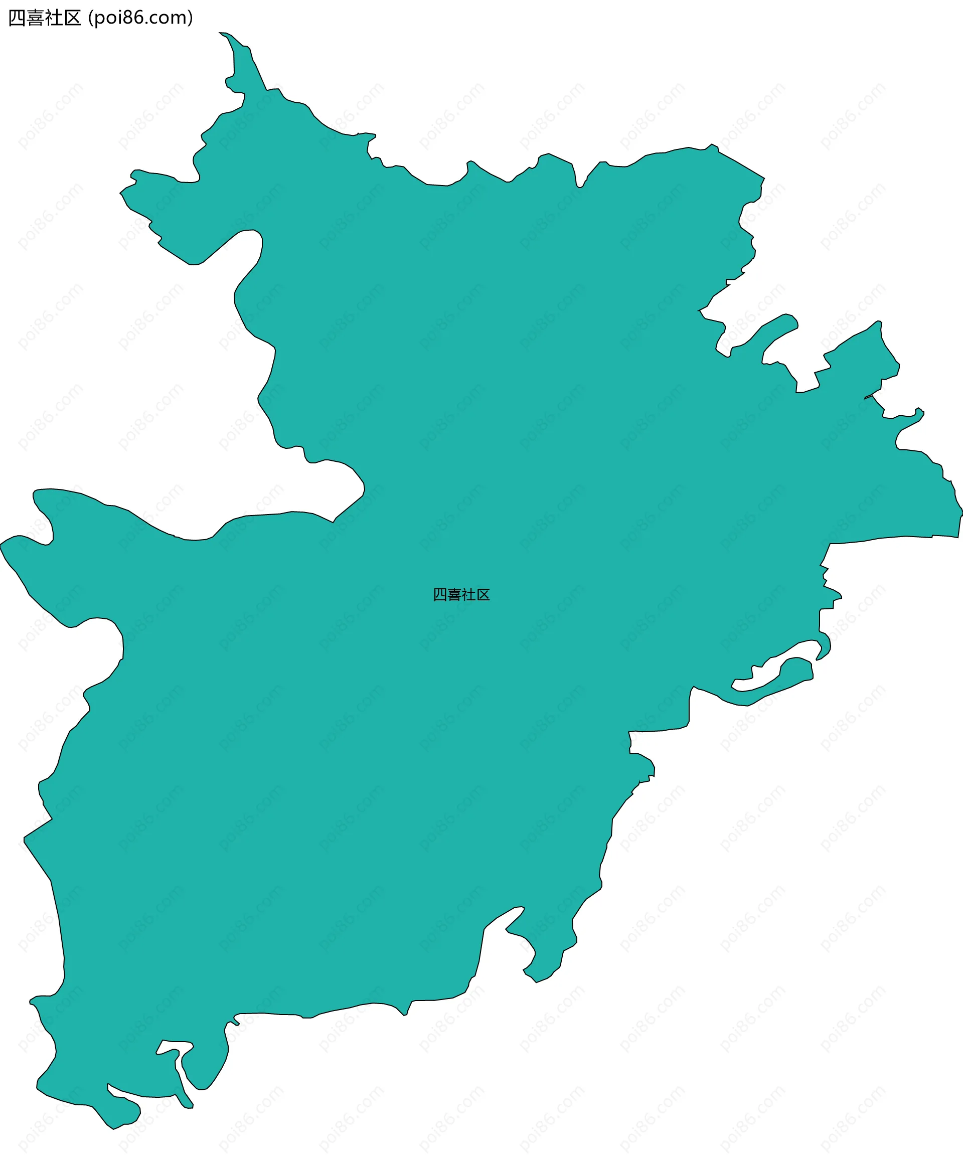 四喜社区边界地图