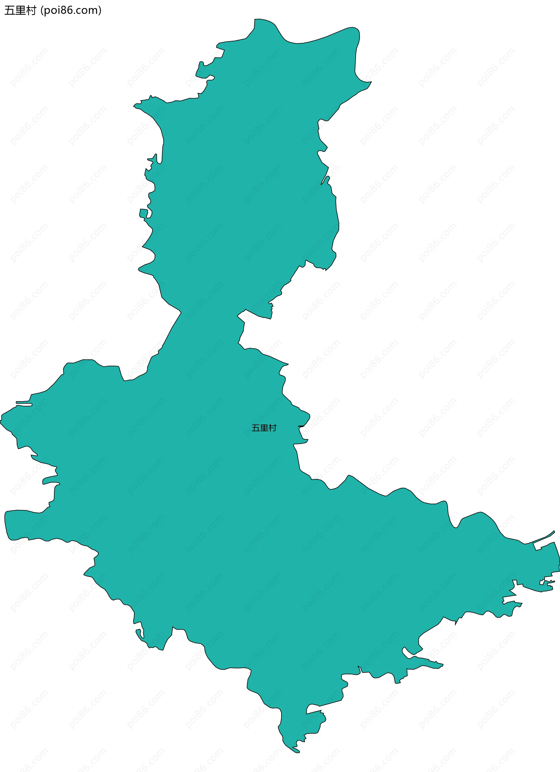 五里村边界地图