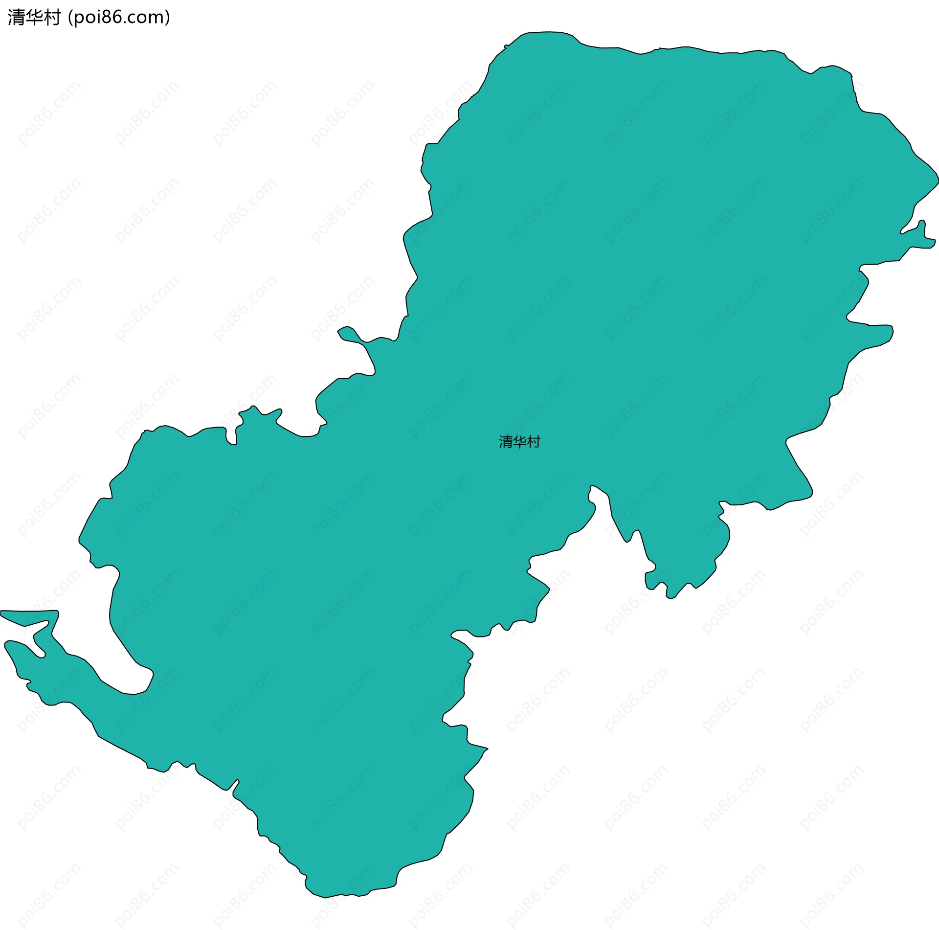 清华村边界地图