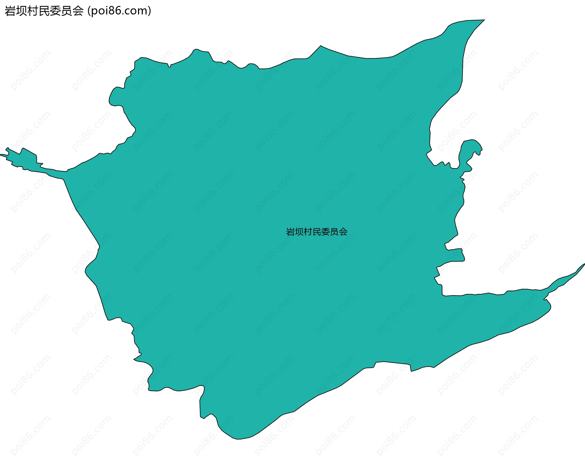 岩坝村民委员会边界地图