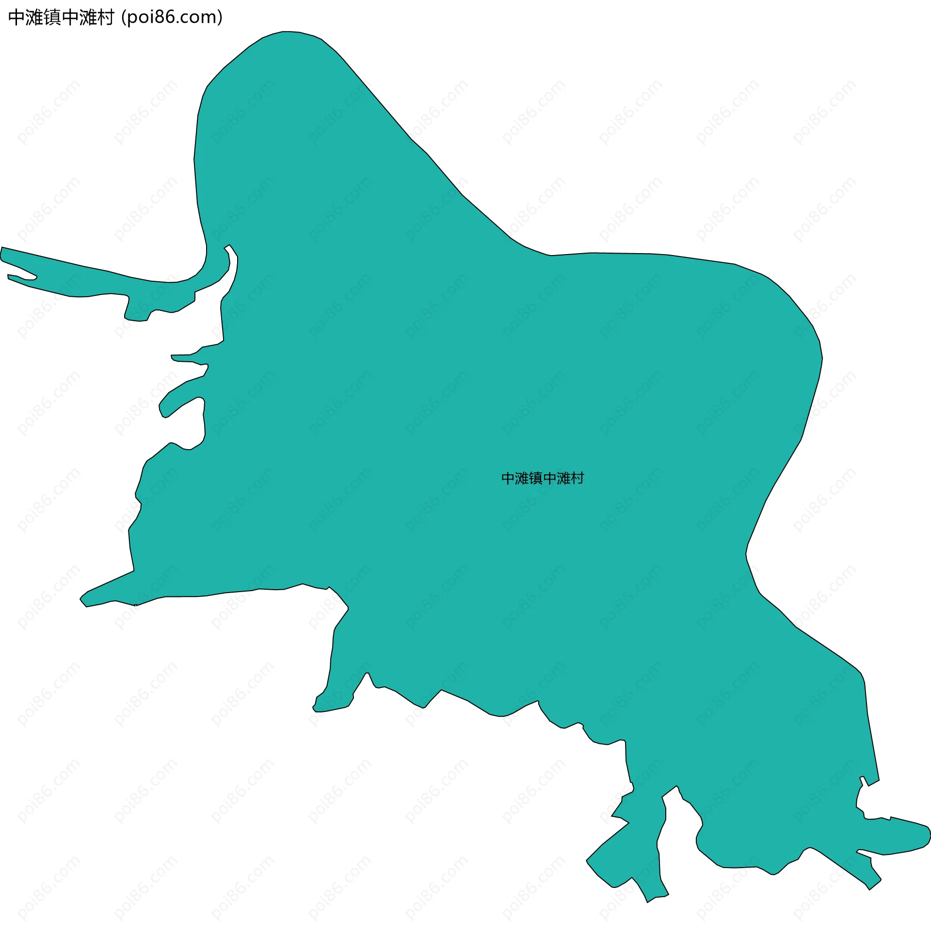 中滩镇中滩村边界地图